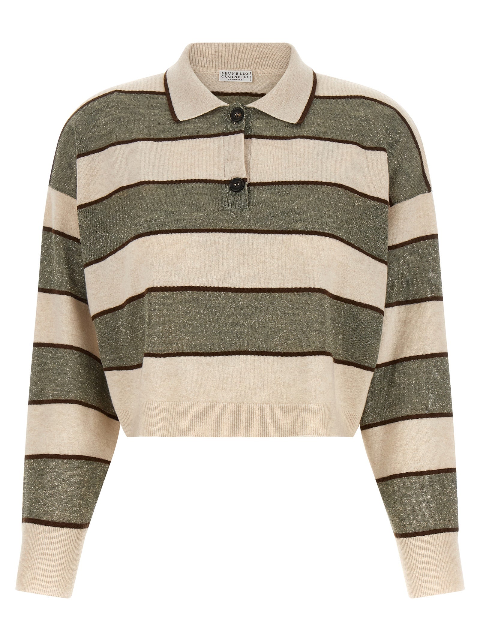 Brunello Cucinelli Mehrfarbiges Poloshirt aus reiner Schurwolle