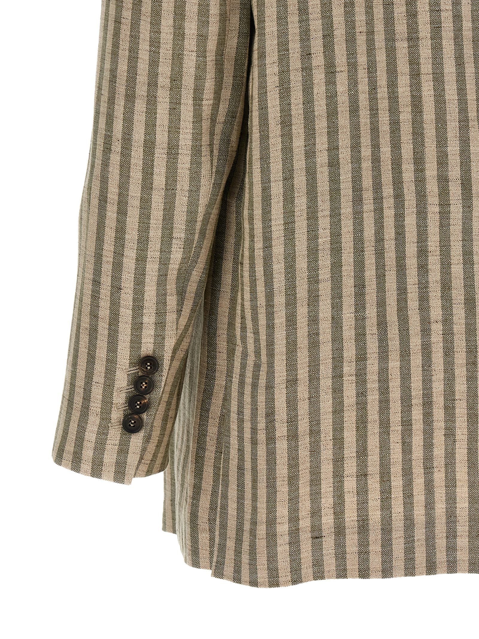 Brunello Cucinelli Zweifarbiger Leinenblazer