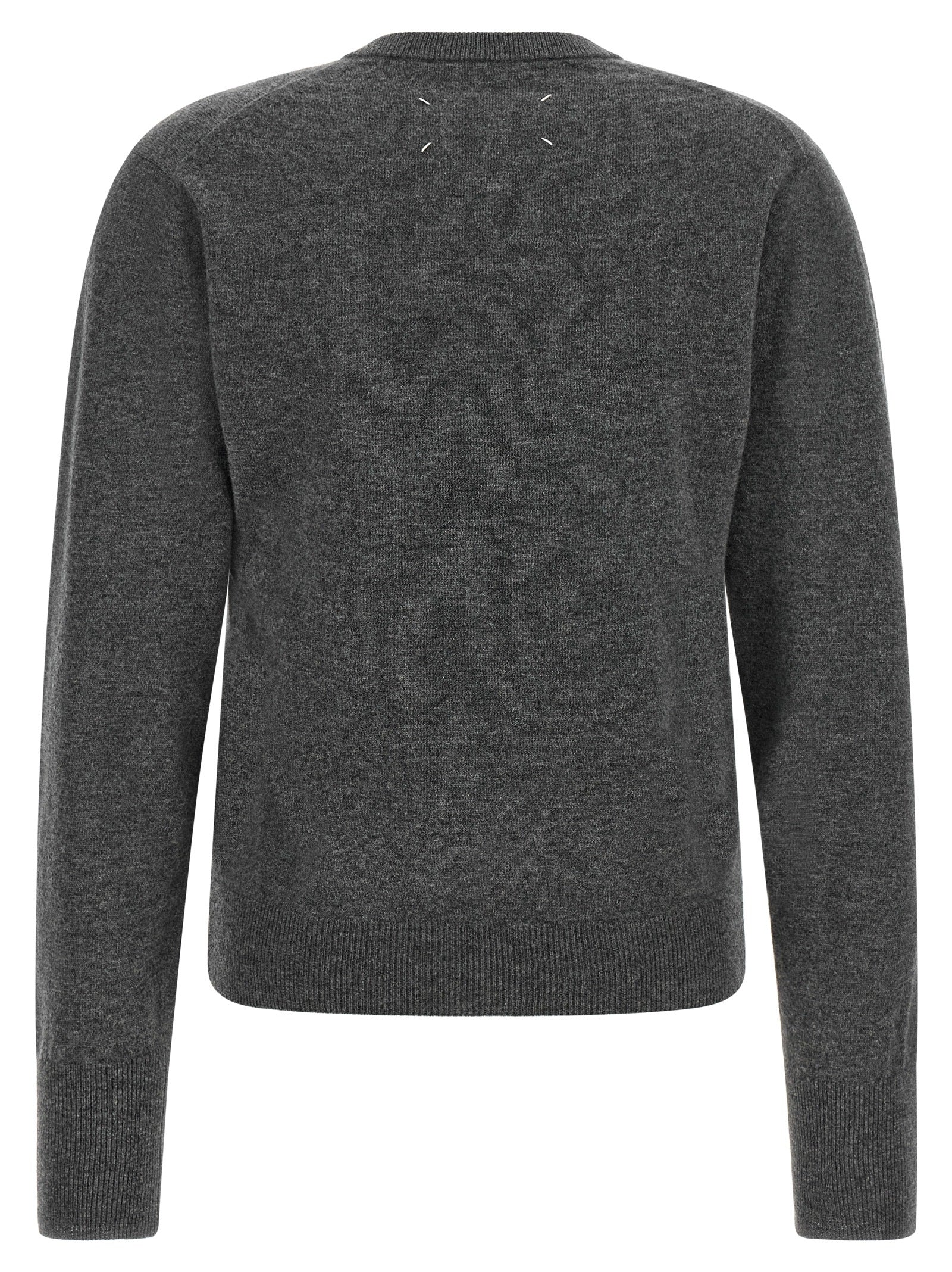 Maison Margiela Grauer Cardigan aus reiner Schurwolle
