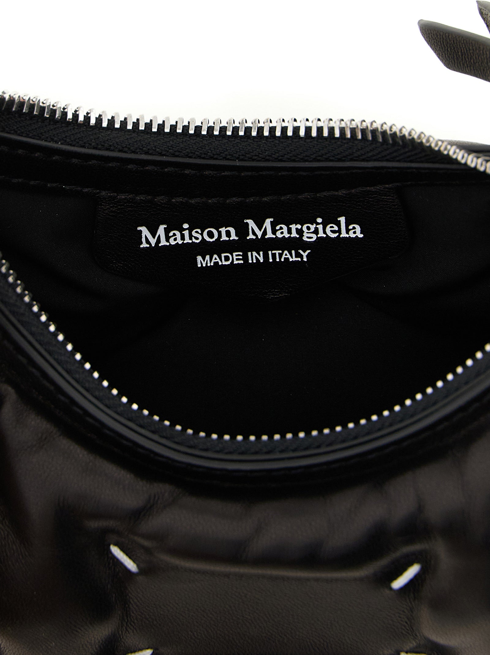 Maison Margiela Schwarze Umhängetasche aus Lammleder