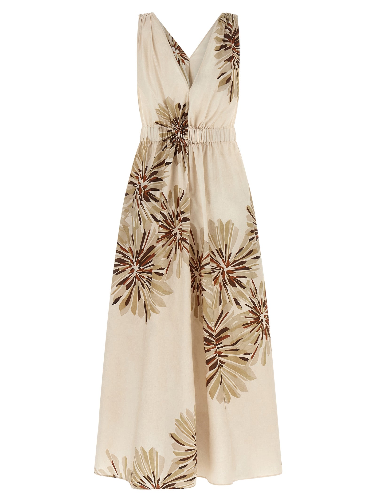 Brunello Cucinelli Beige Baumwoll-Midikleid