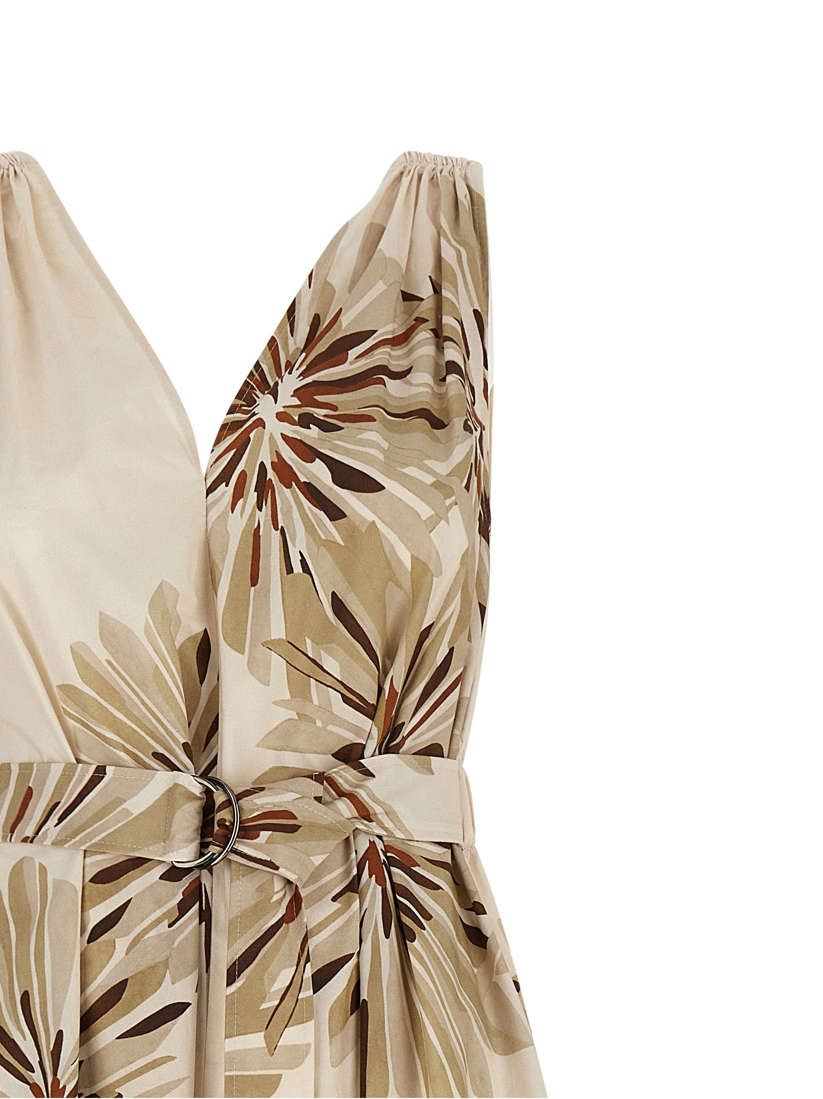 Brunello Cucinelli Beige Baumwoll-Midikleid