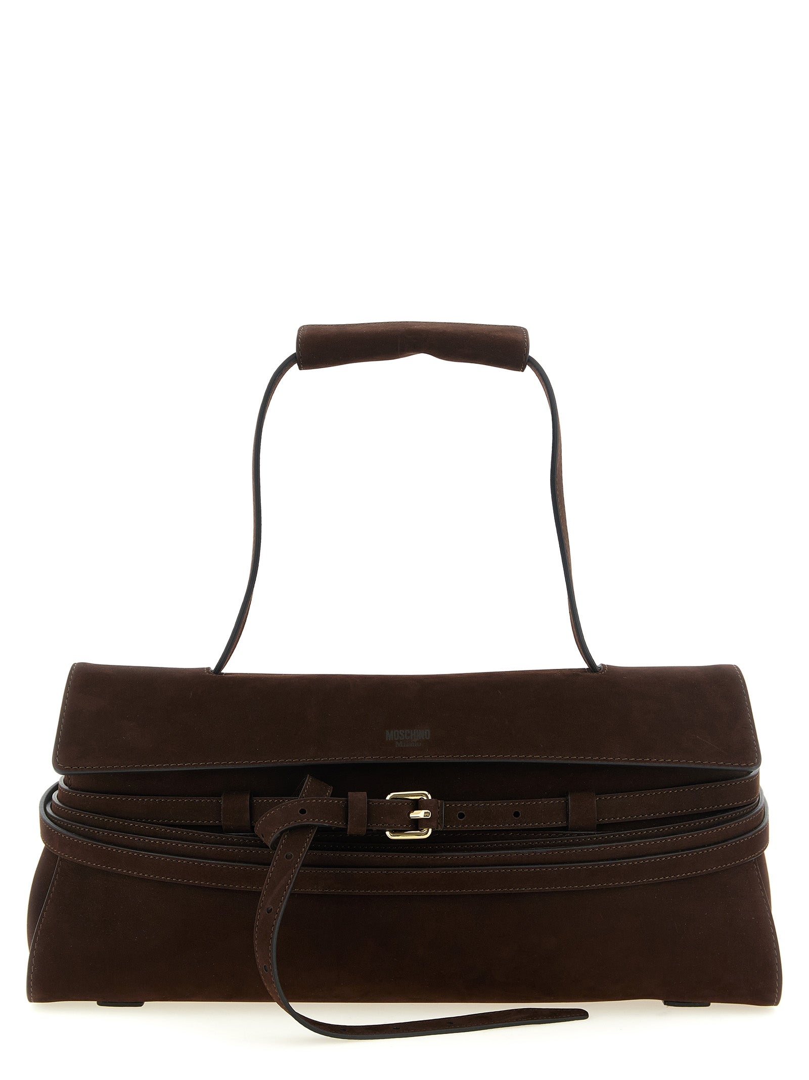 Moschino Braunes Kalbsleder Damen Crossbody Tasche