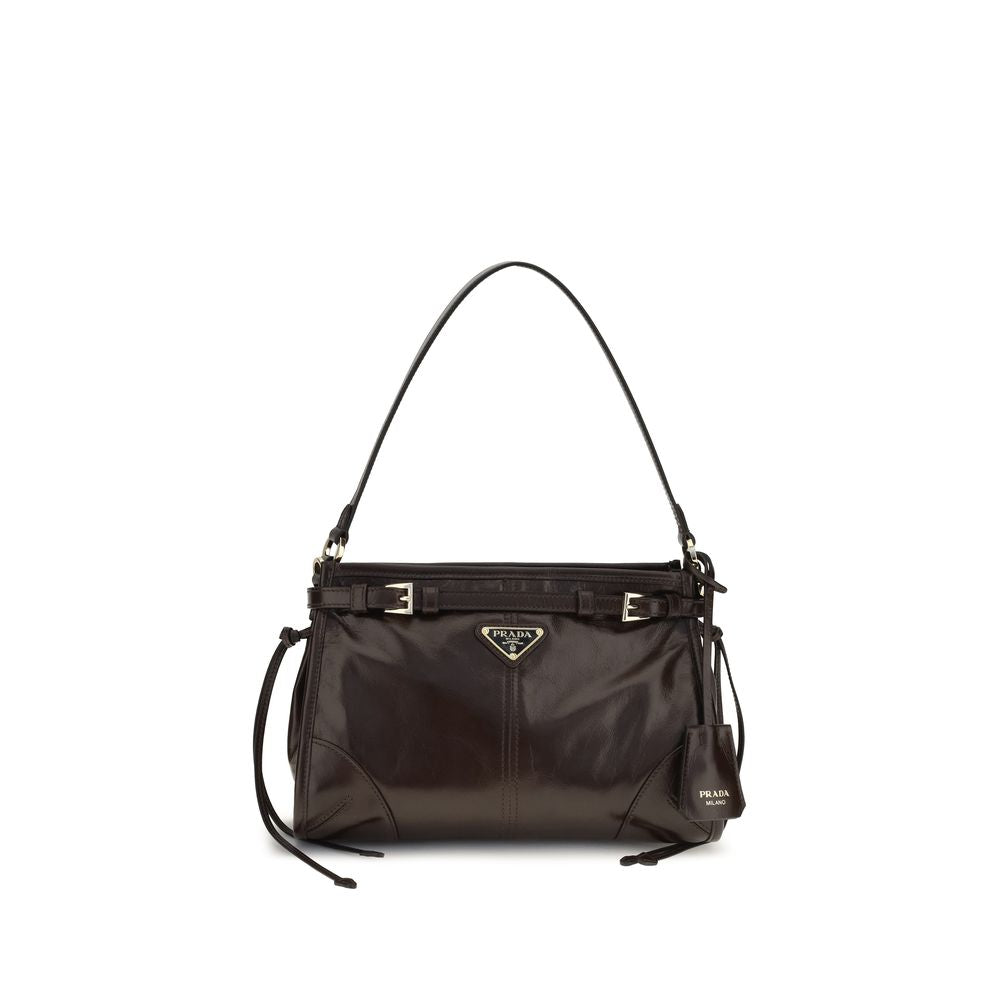 Prada Braune Kalbsleder Bos Taurus Handtasche
