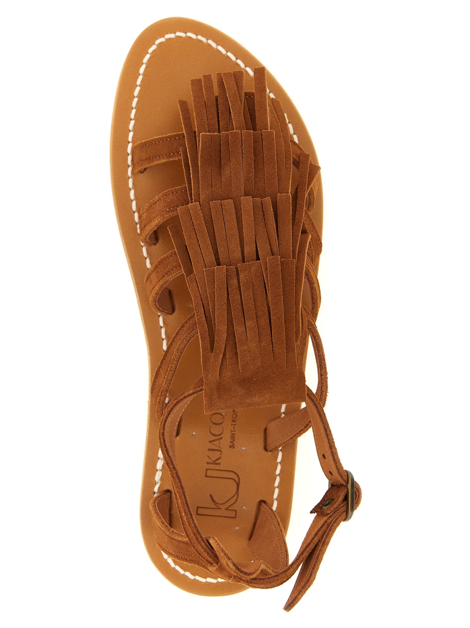 K.JACQUES SAINT TROPEZ Braune Sandalen aus Ziegenleder