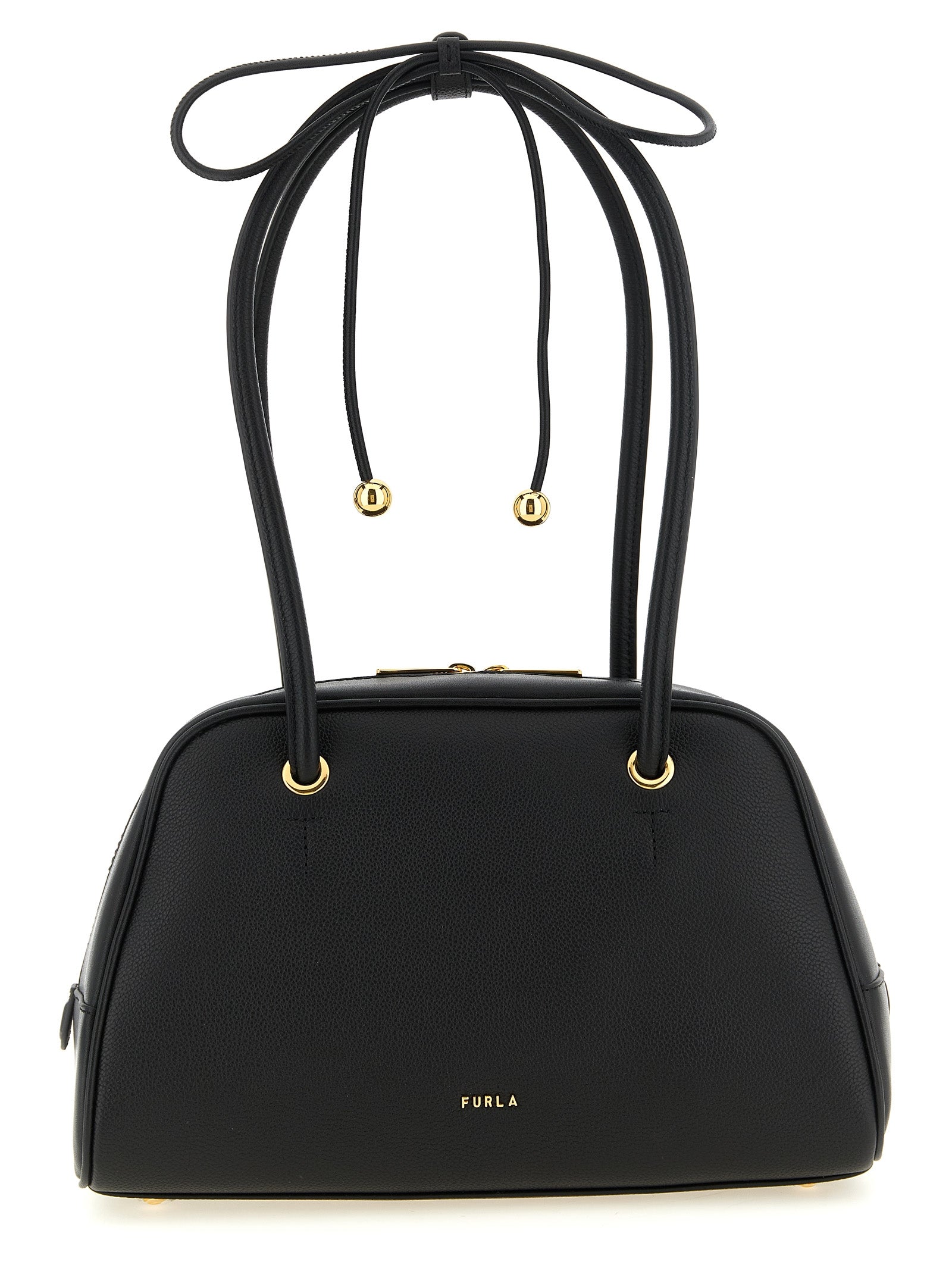 Furla Schwarze Kalbsleder-Handtasche