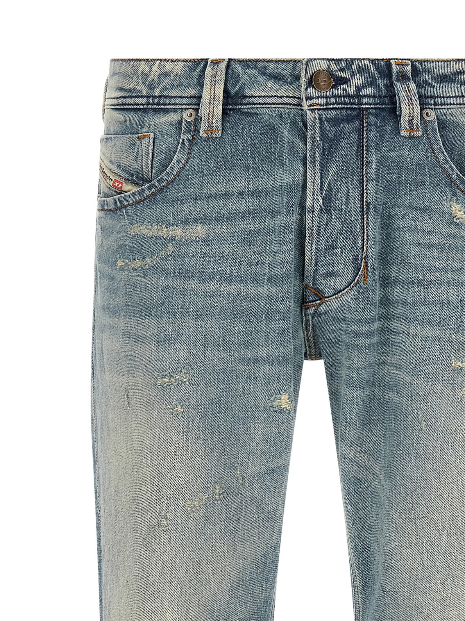 Diesel Blaue Jeans aus Baumwolle im geraden Schnitt