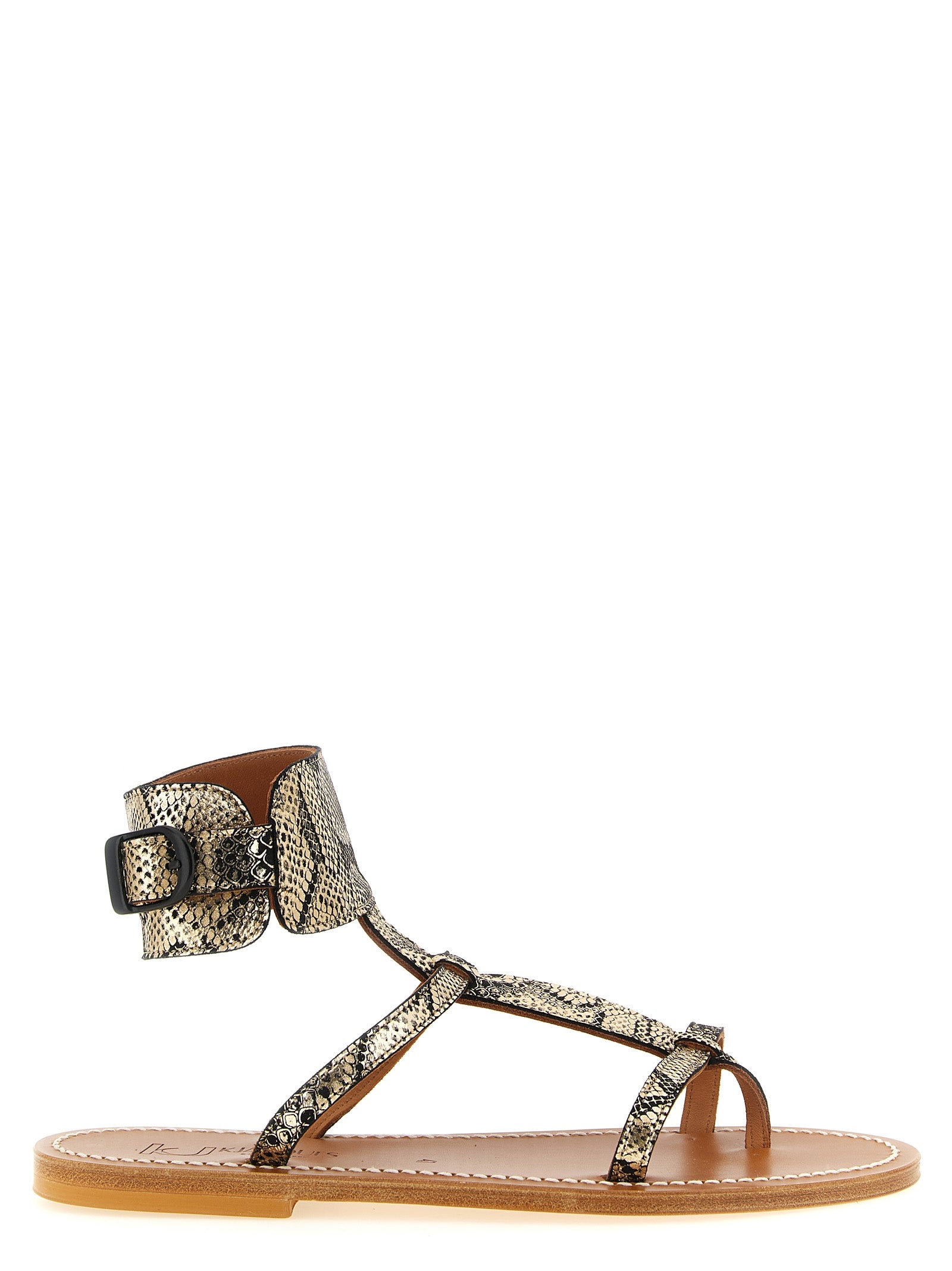 K.JACQUES SAINT TROPEZ Graue Sandalen aus Ziegenleder