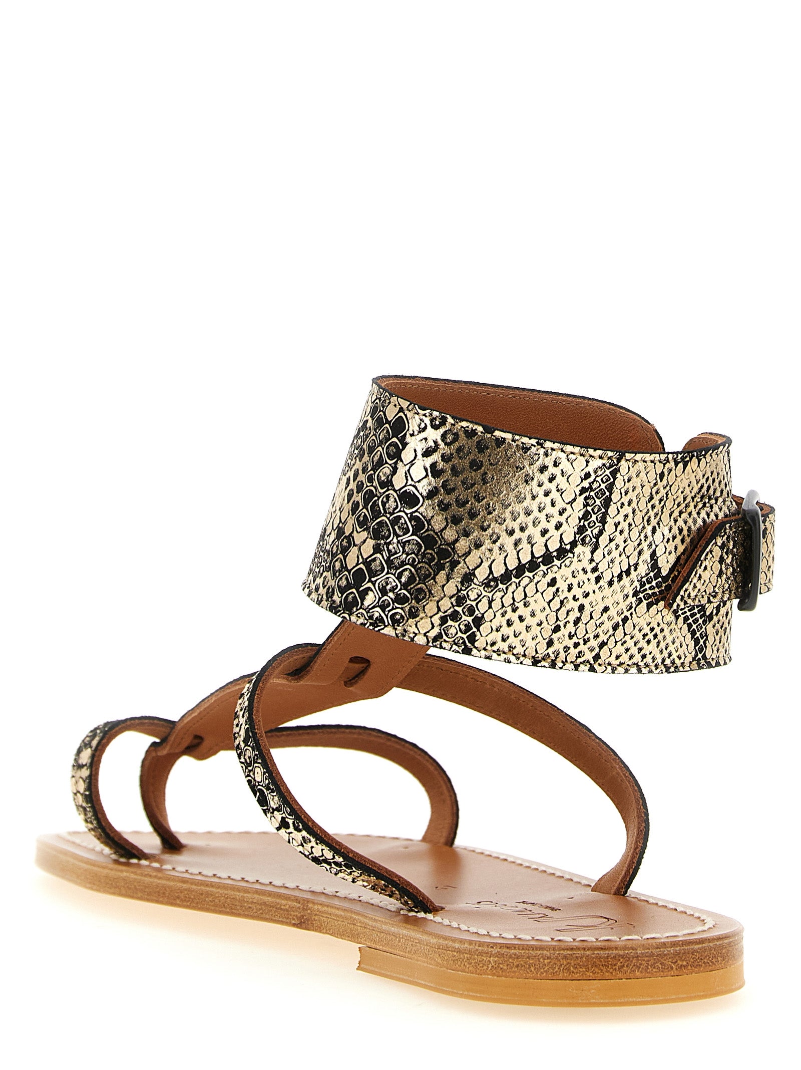 K.JACQUES SAINT TROPEZ Graue Sandalen aus Ziegenleder