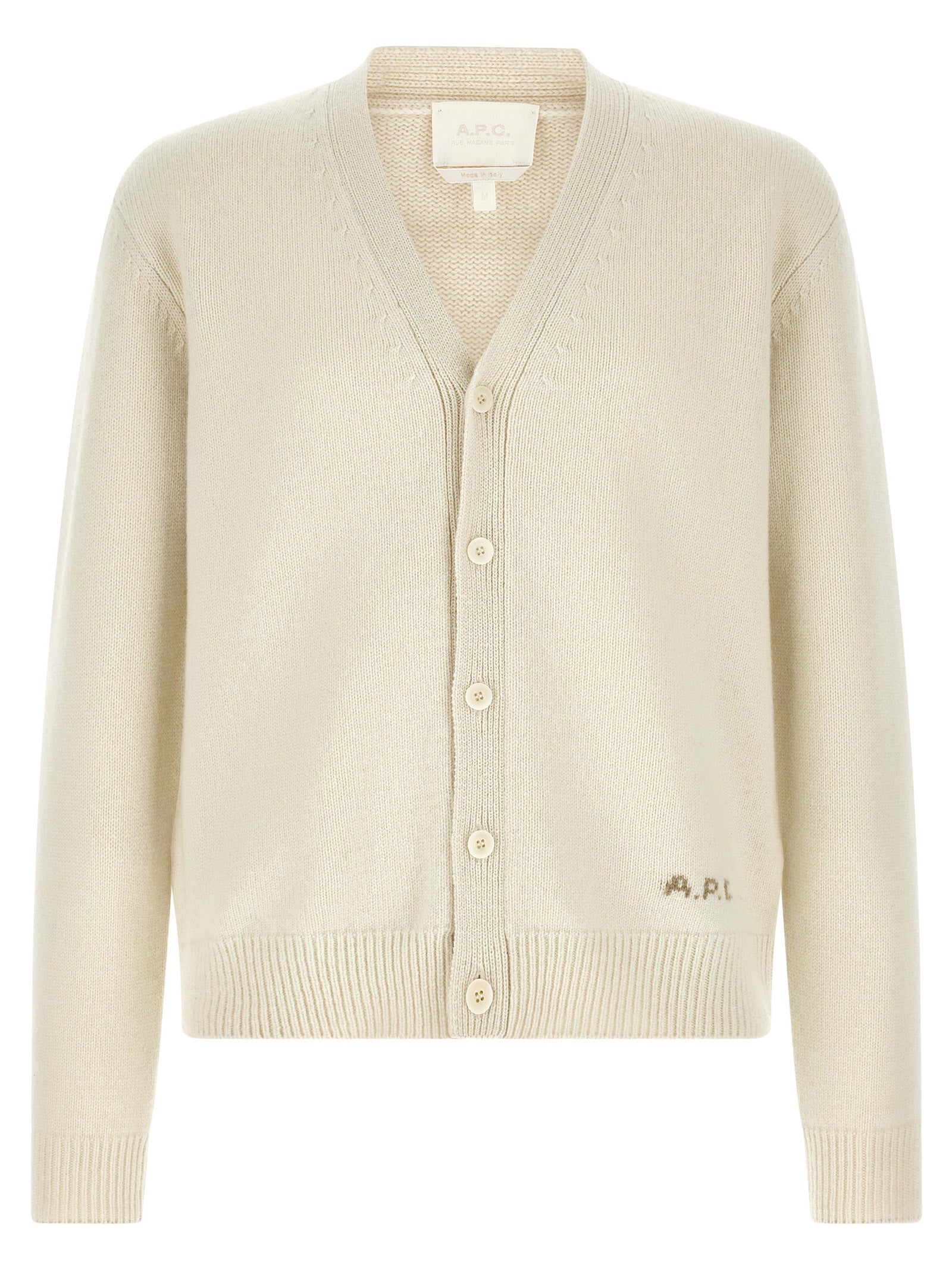 A.P.C. Weiße Wollstrickjacke