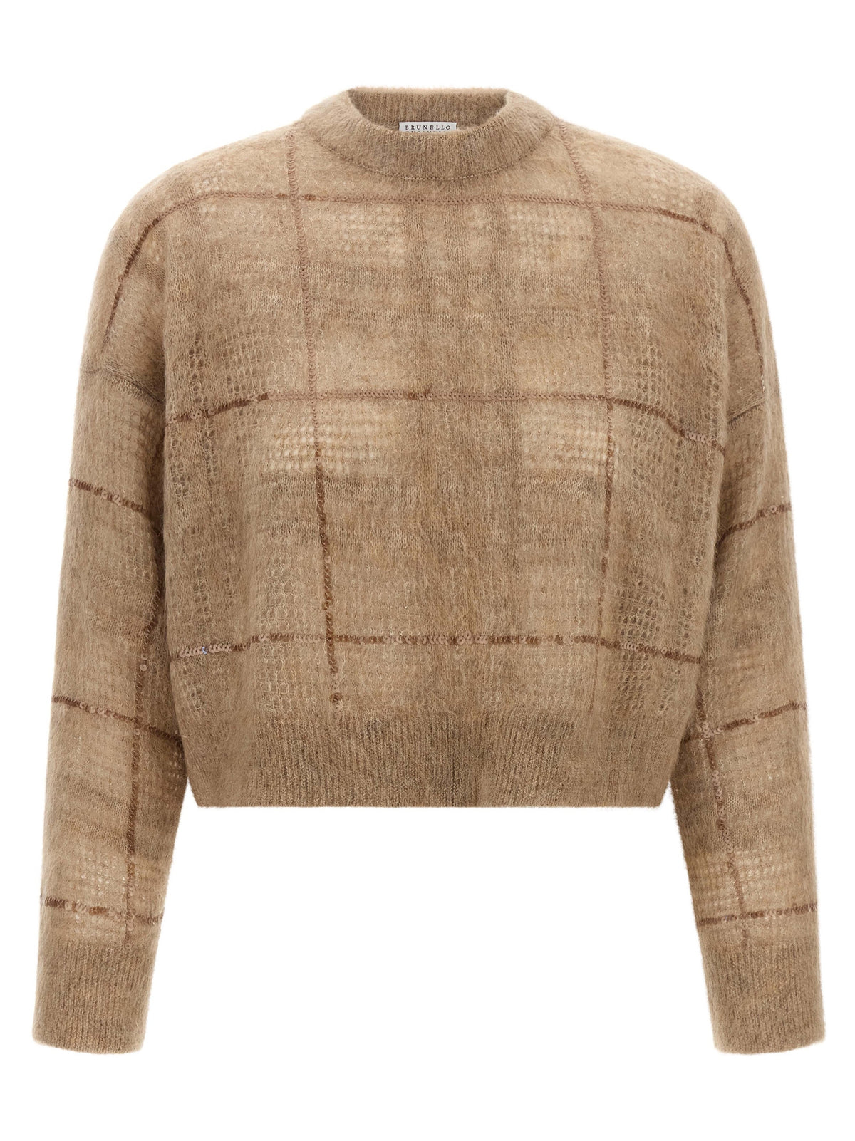 Brunello Cucinelli Beige Wollstrickjacke