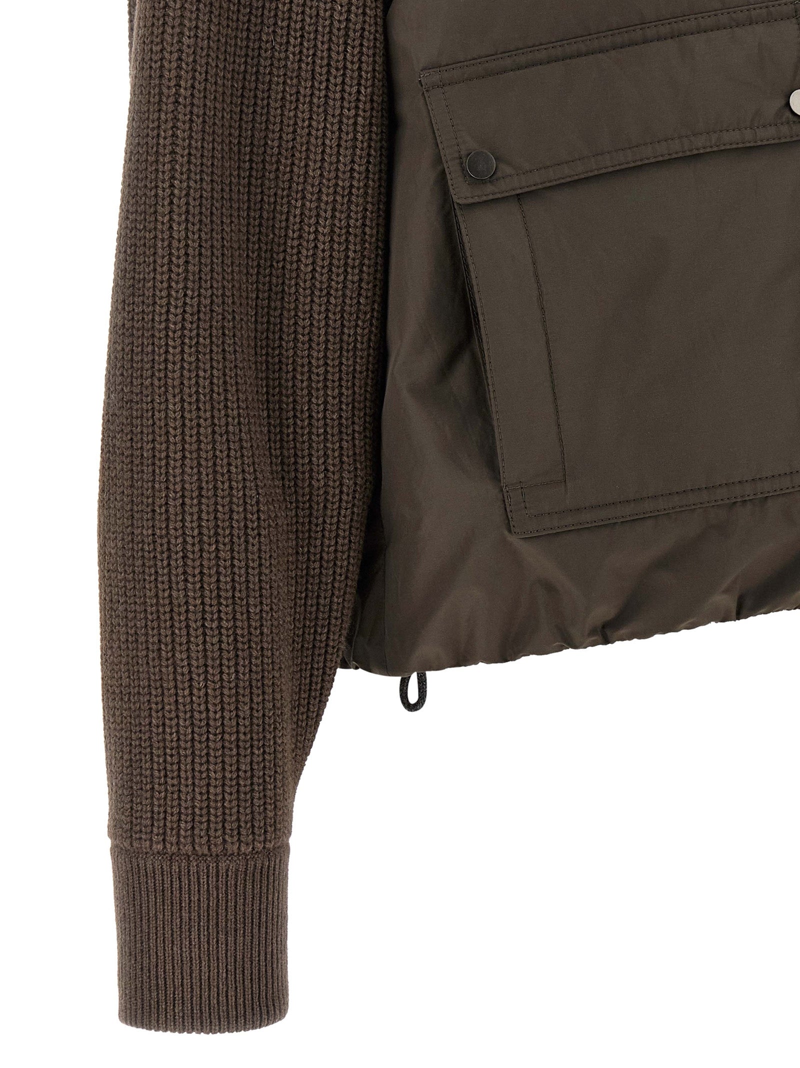Brunello Cucinelli Braune Baumwolljacke in voller Länge