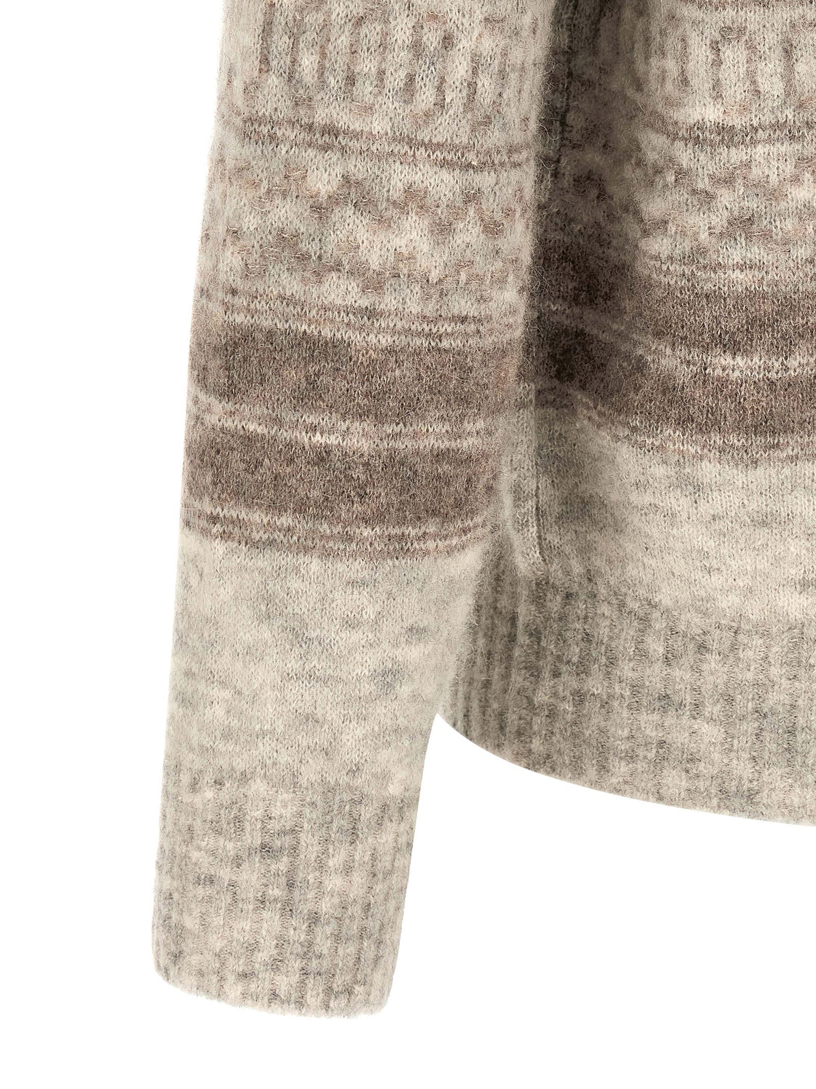Brunello Cucinelli Beige Alpaka-Leder Cardigan