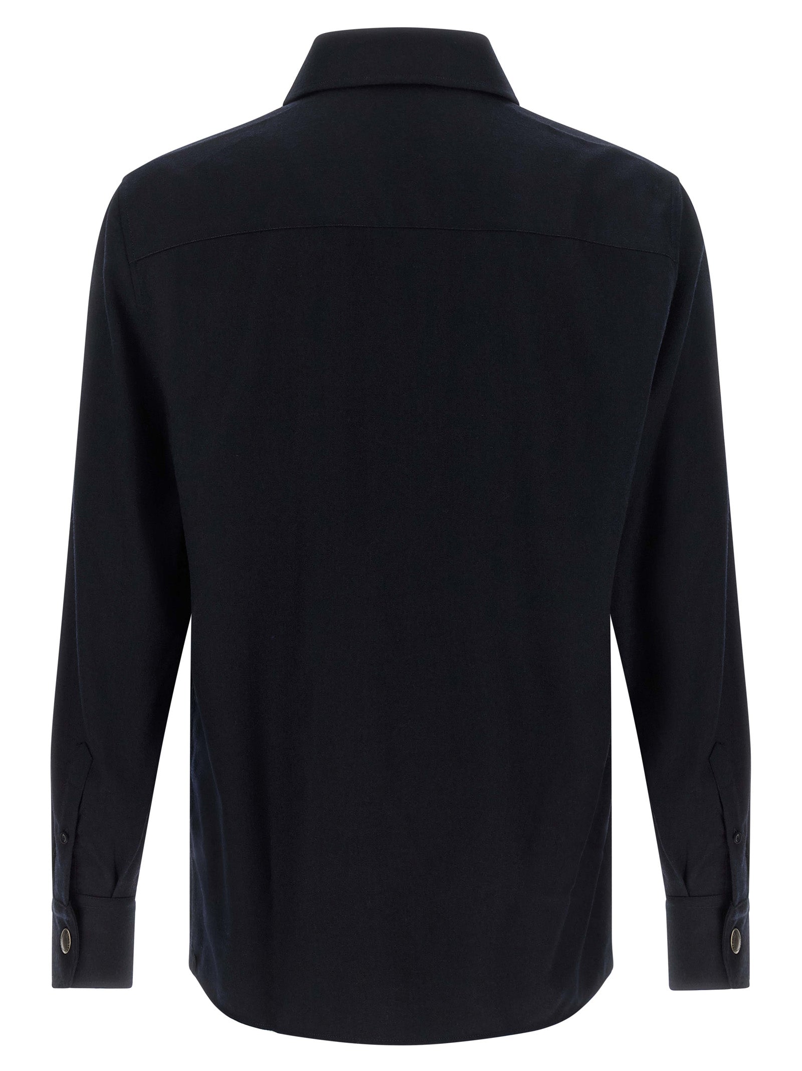 Brunello Cucinelli Bluse aus blauer Schurwolle