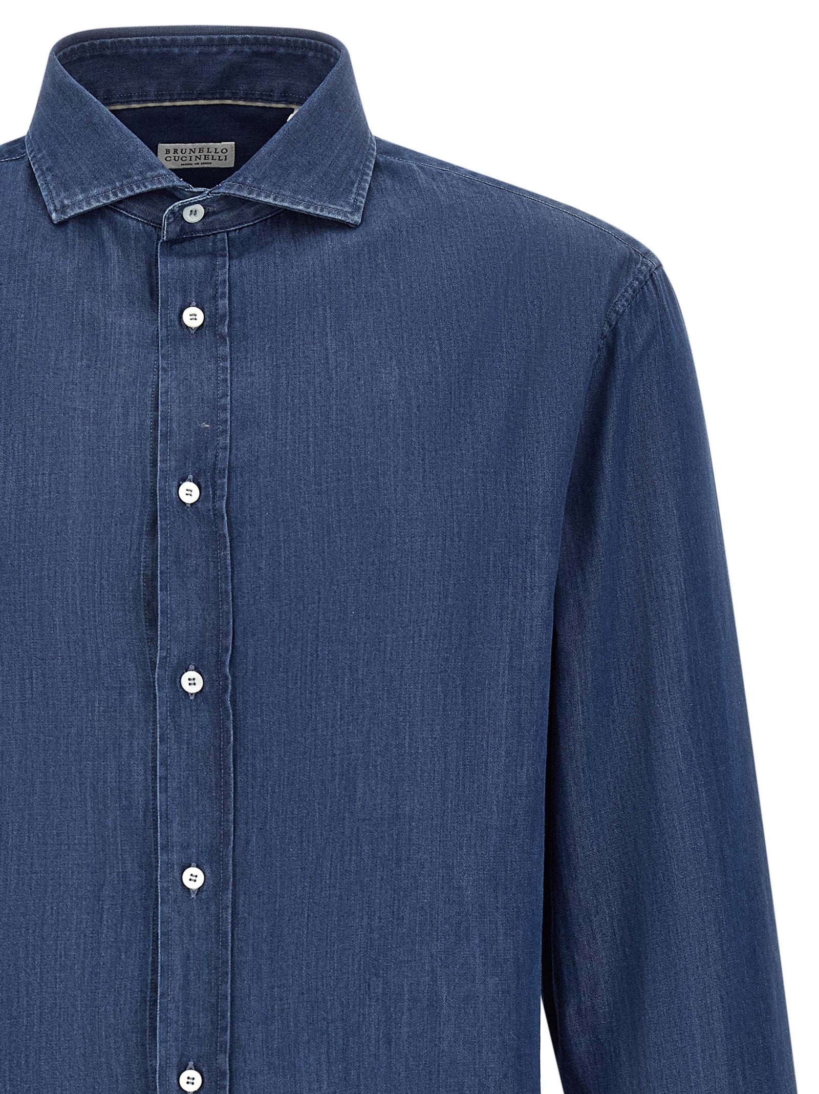 Brunello Cucinelli Blaue Baumwollbluse