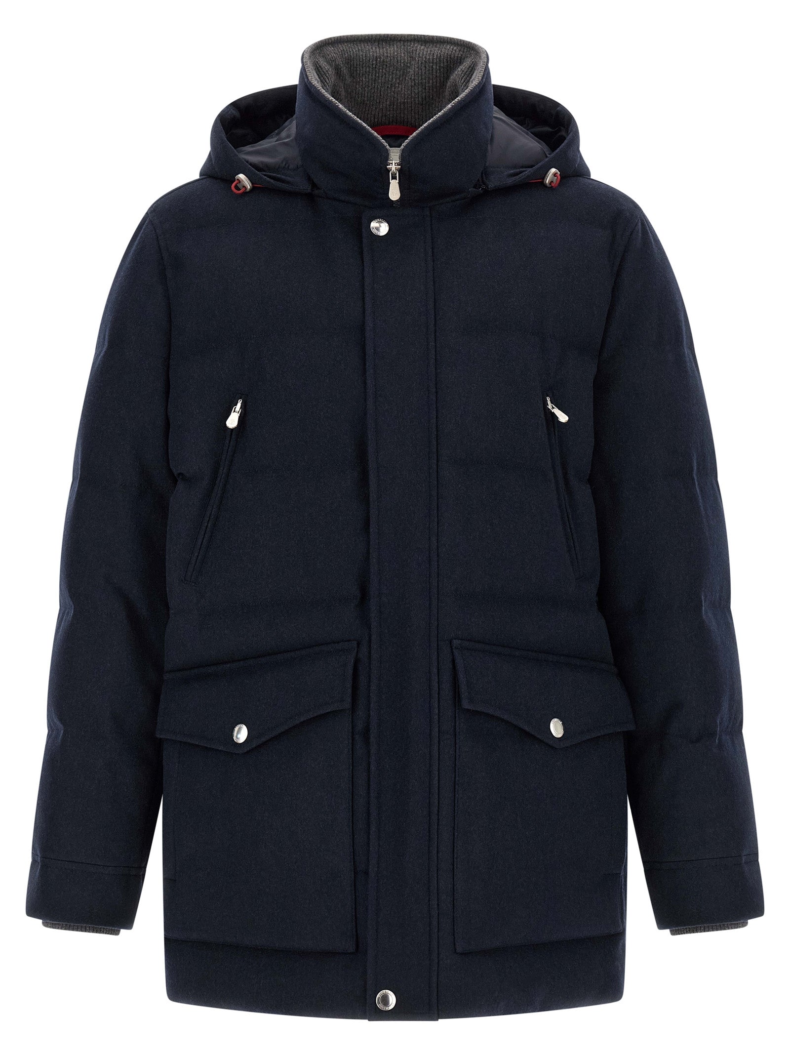 Brunello Cucinelli Blauer Wollparka