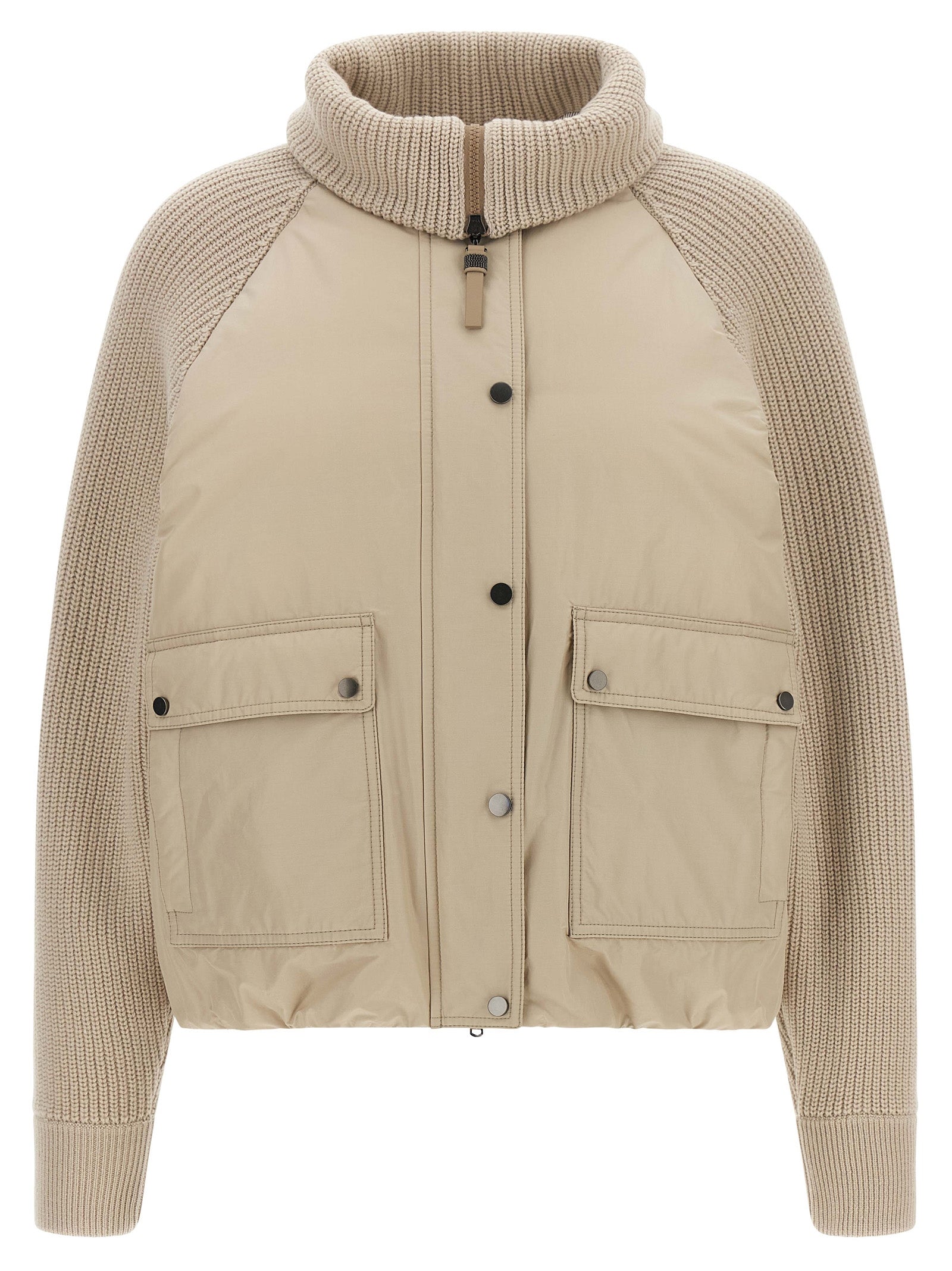 Brunello Cucinelli Beige Baumwolljacke in voller Länge