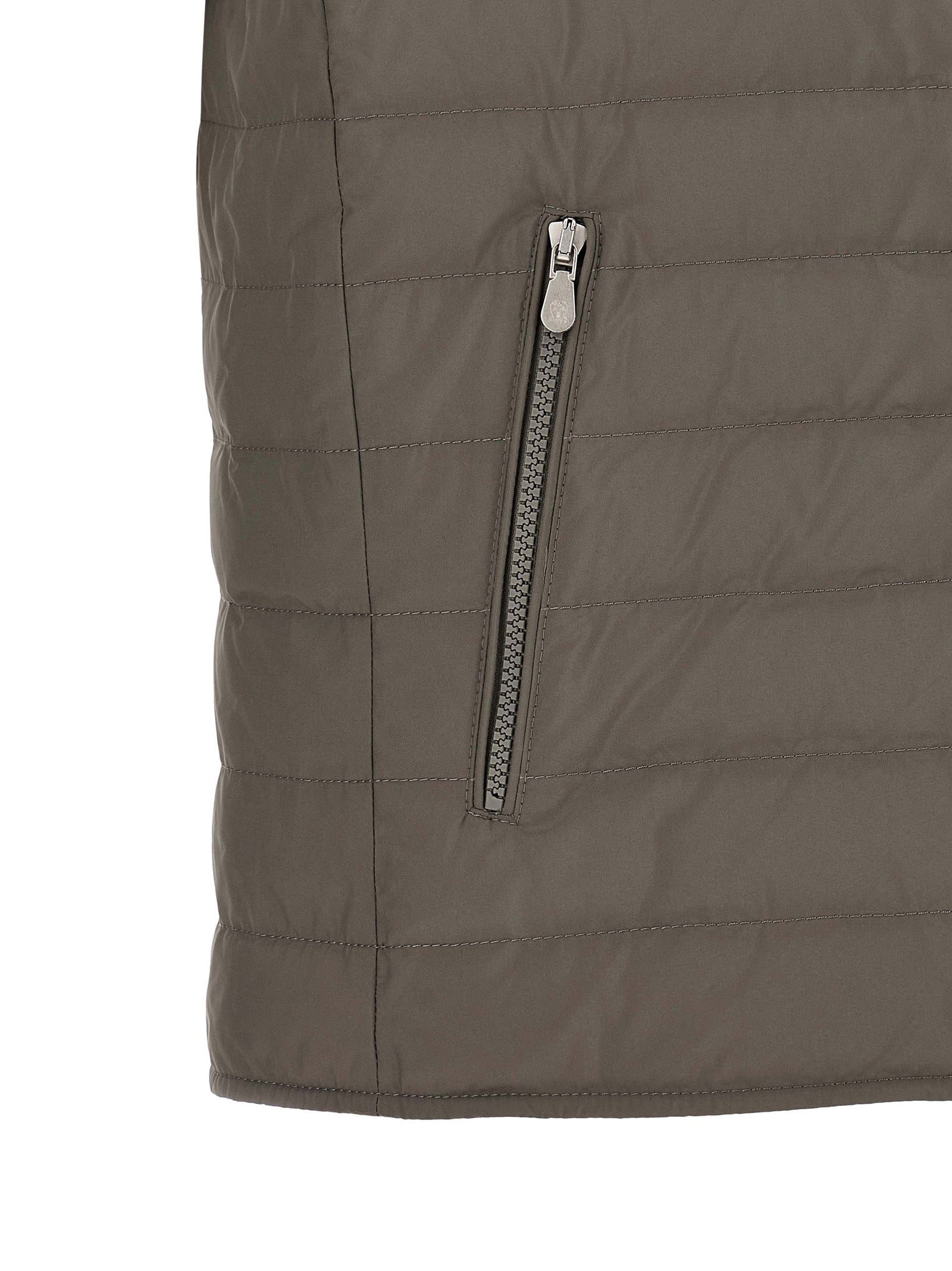 Brunello Cucinelli Ärmellose Zweifarbige Polyesterjacke