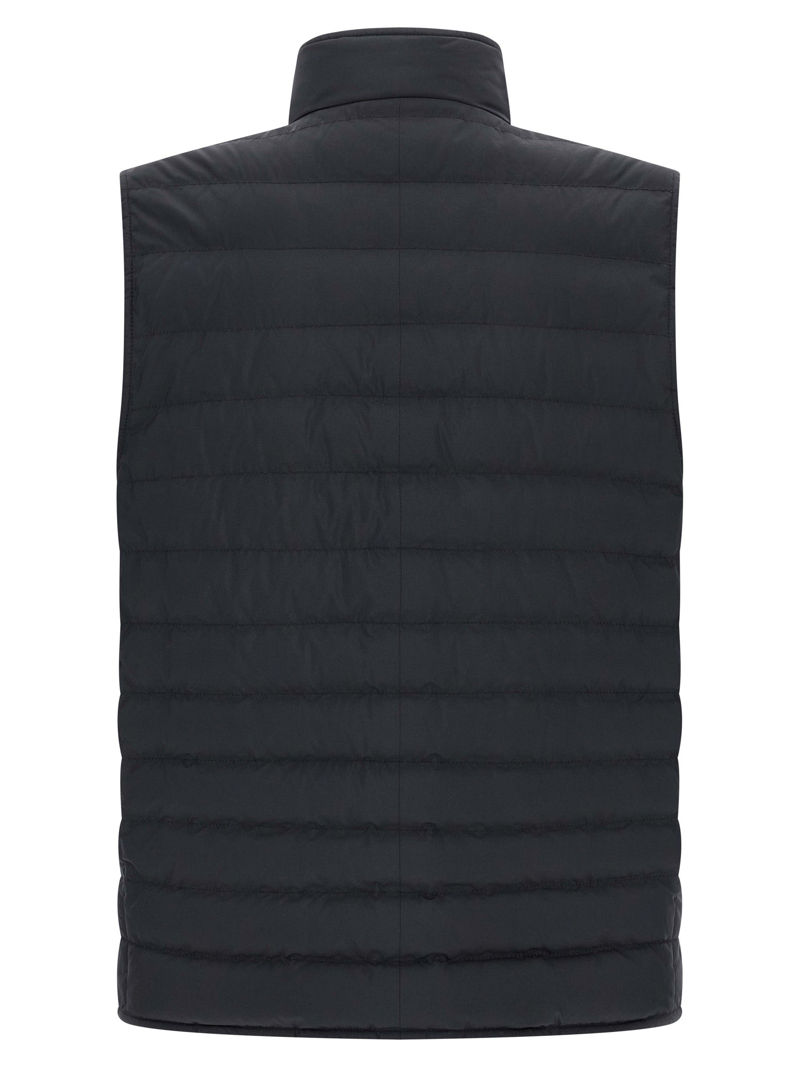 Brunello Cucinelli Ärmellose blaue Jacke aus Polyester