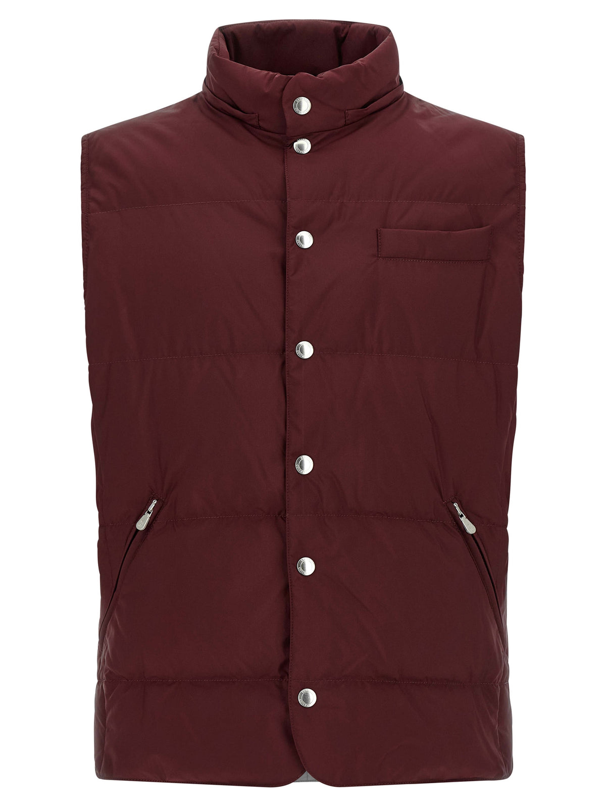 Brunello Cucinelli Ärmellose Jacke in Bordeaux aus Polyester