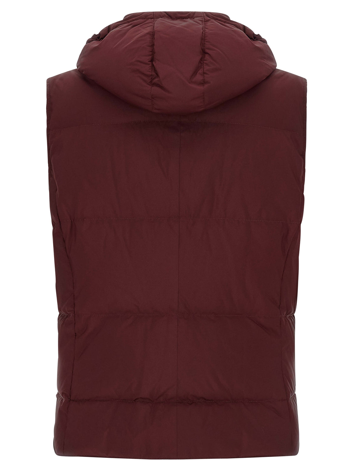 Brunello Cucinelli Ärmellose Jacke in Bordeaux aus Polyester
