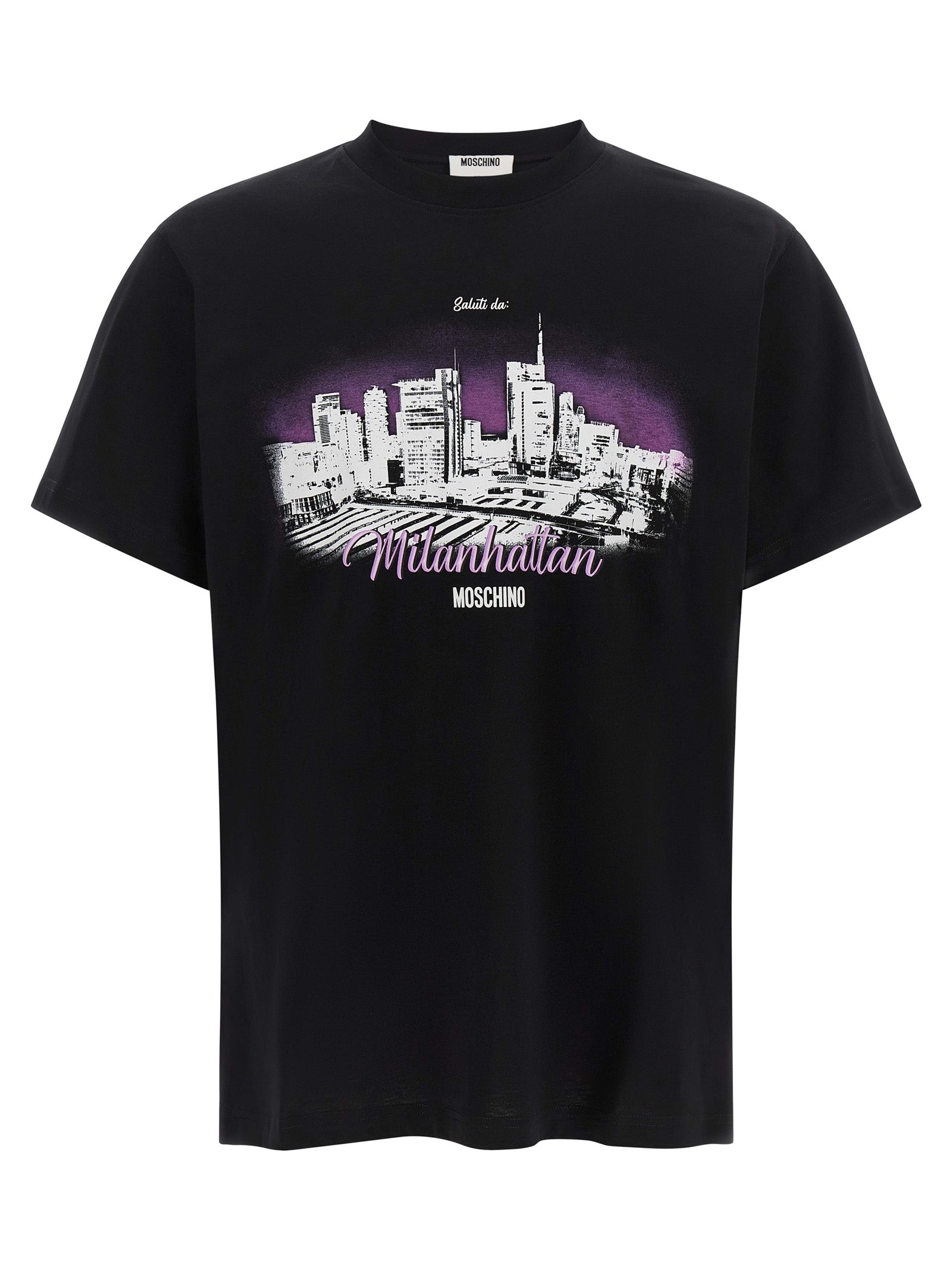 Moschino Schwarzes Baumwoll-T-Shirt