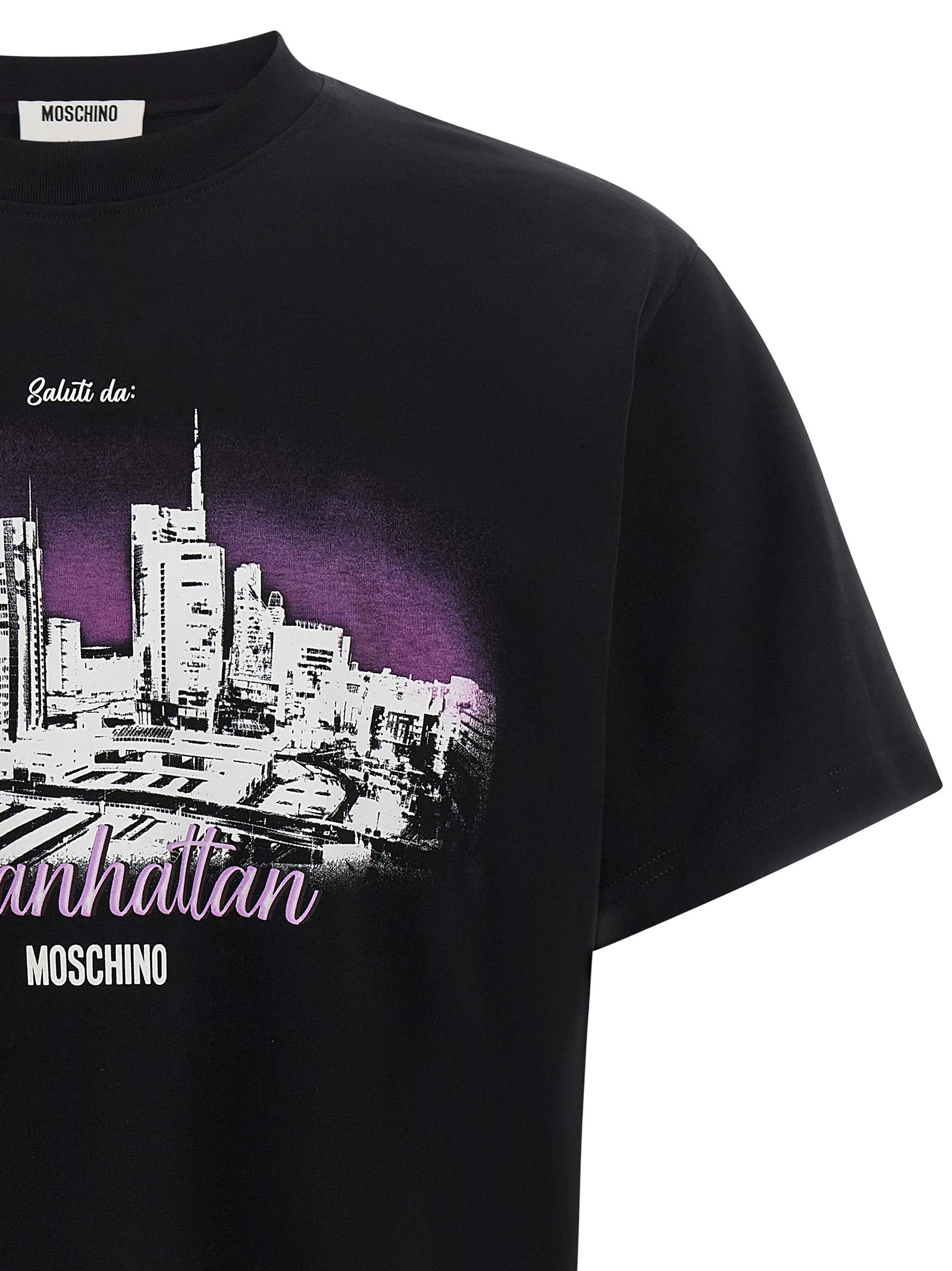 Moschino Schwarzes Baumwoll-T-Shirt