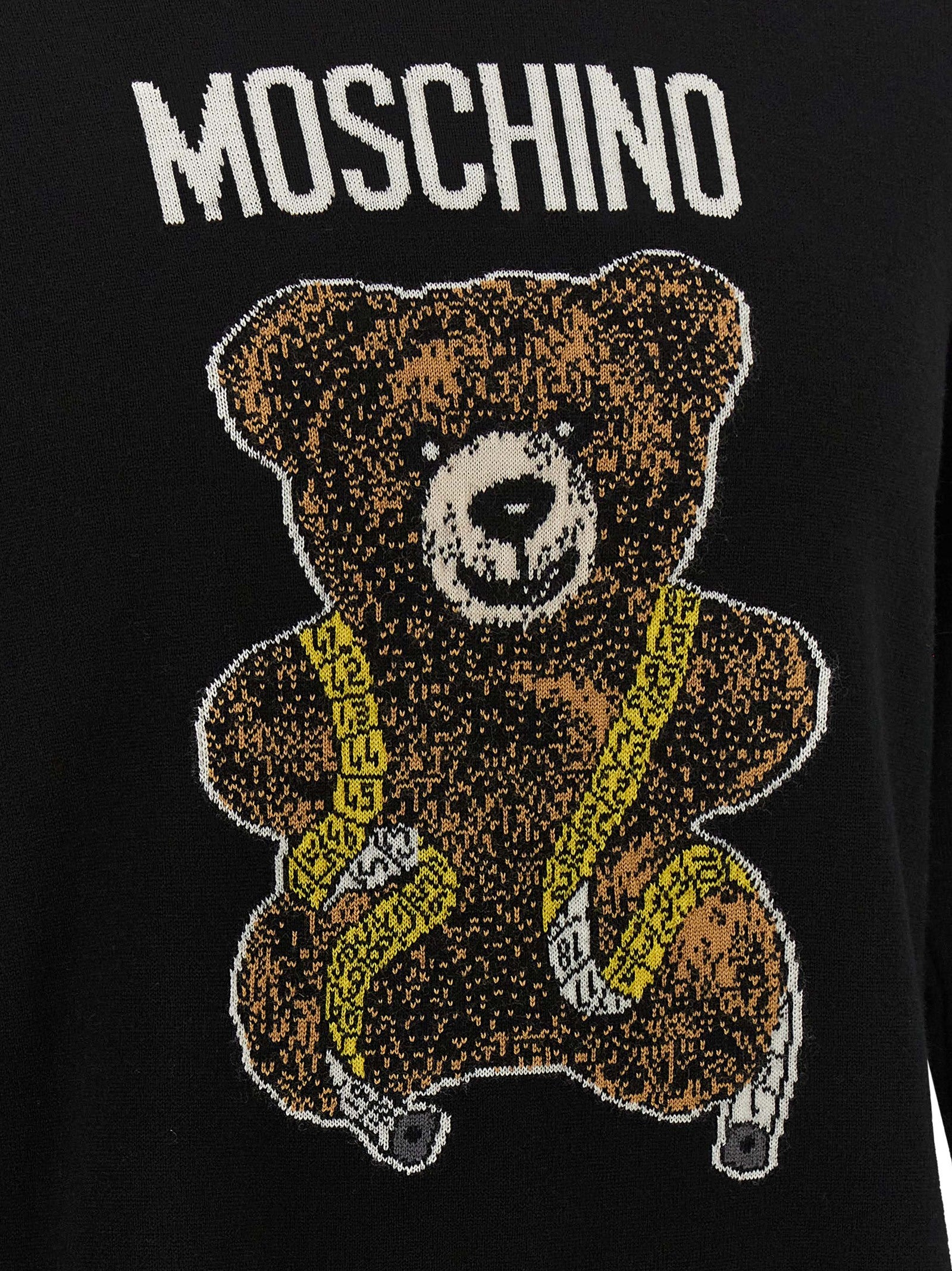 Moschino Schwarzer Cardigan aus Schurwolle