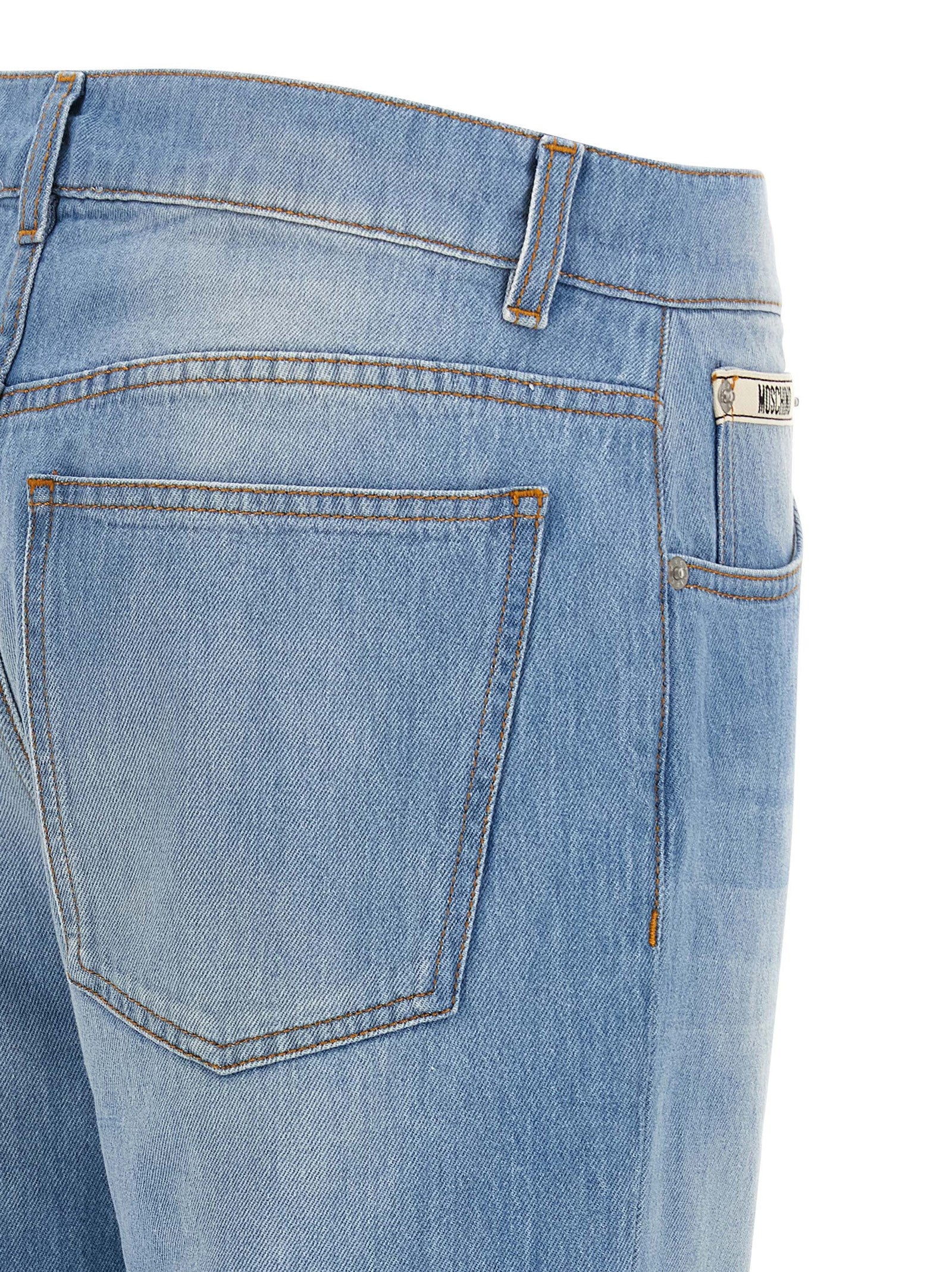 Moschino Blaue Jeans aus Baumwolle im geraden Schnitt