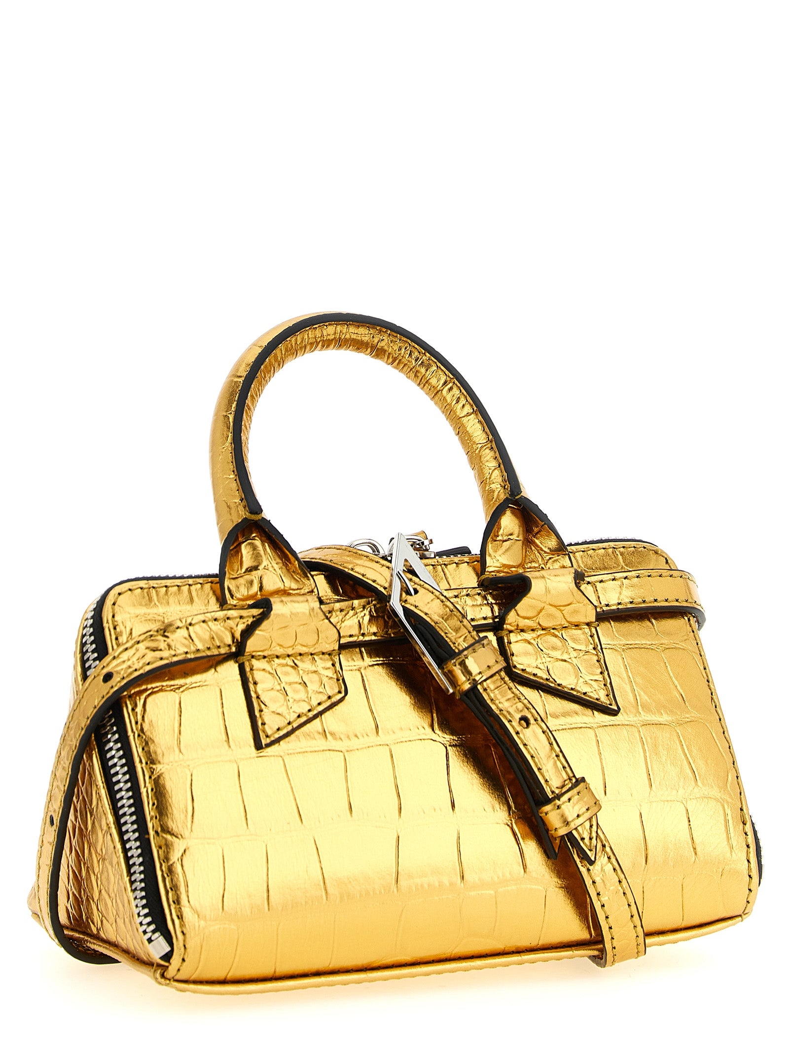The Attico Handtasche aus goldfarbenem Rindsleder