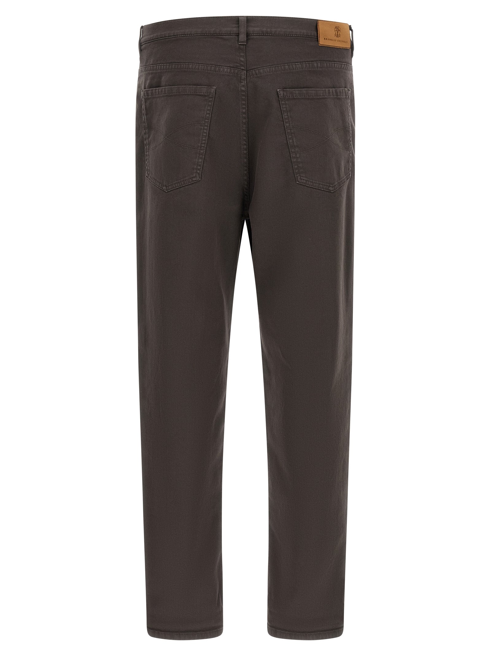 Brunello Cucinelli Braune Baumwolljeans mit geradem Bein