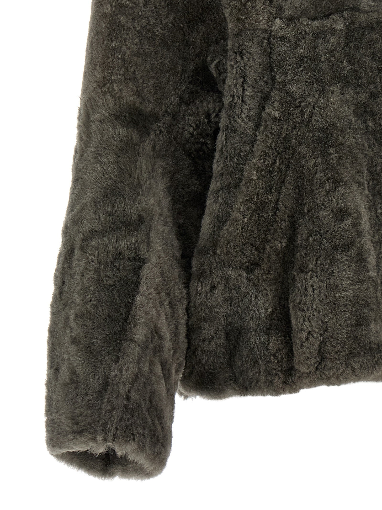 Brunello Cucinelli Graue Lammleder-Jacke in voller Länge