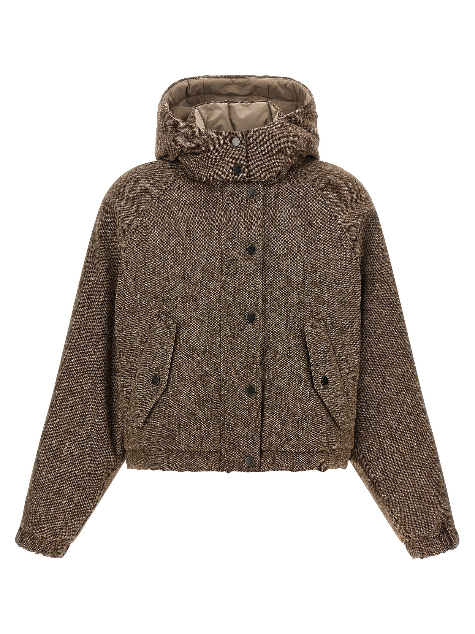 Brunello Cucinelli Brauner Mantel aus reiner Schurwolle