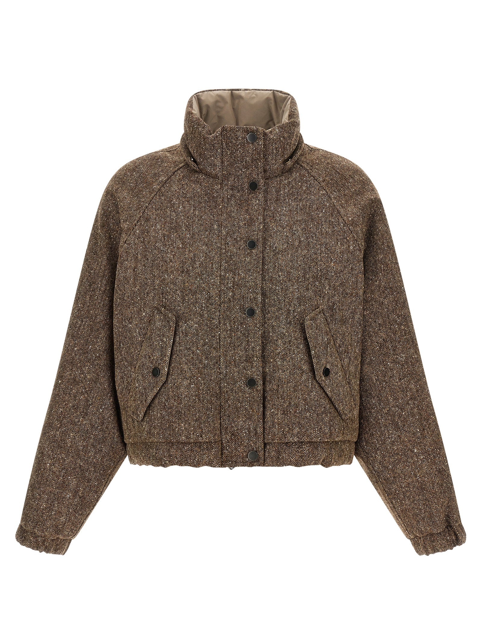 Brunello Cucinelli Brauner Mantel aus reiner Schurwolle
