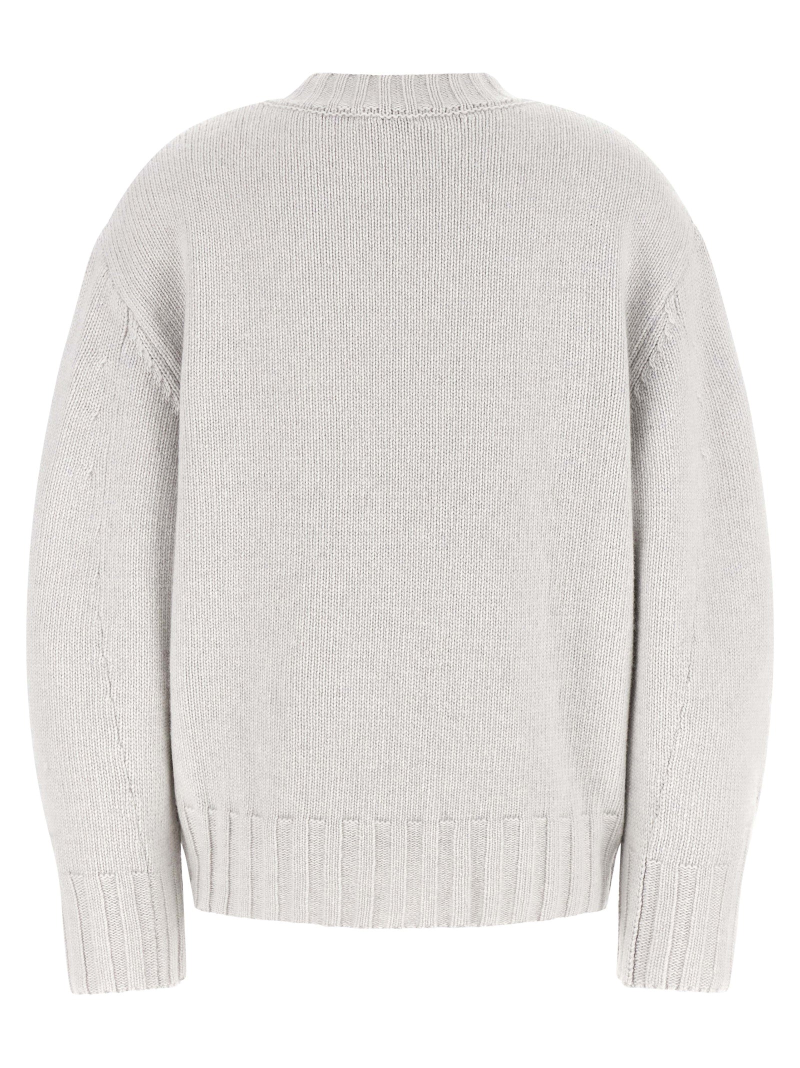 The Attico Grauer Cardigan aus reiner Schurwolle