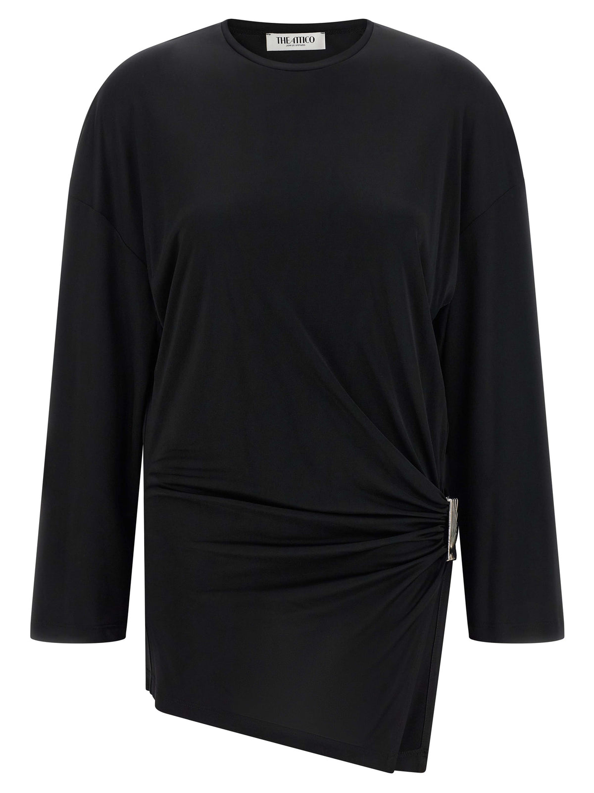 The Attico Schwarzes Viskose-Kurzkleid