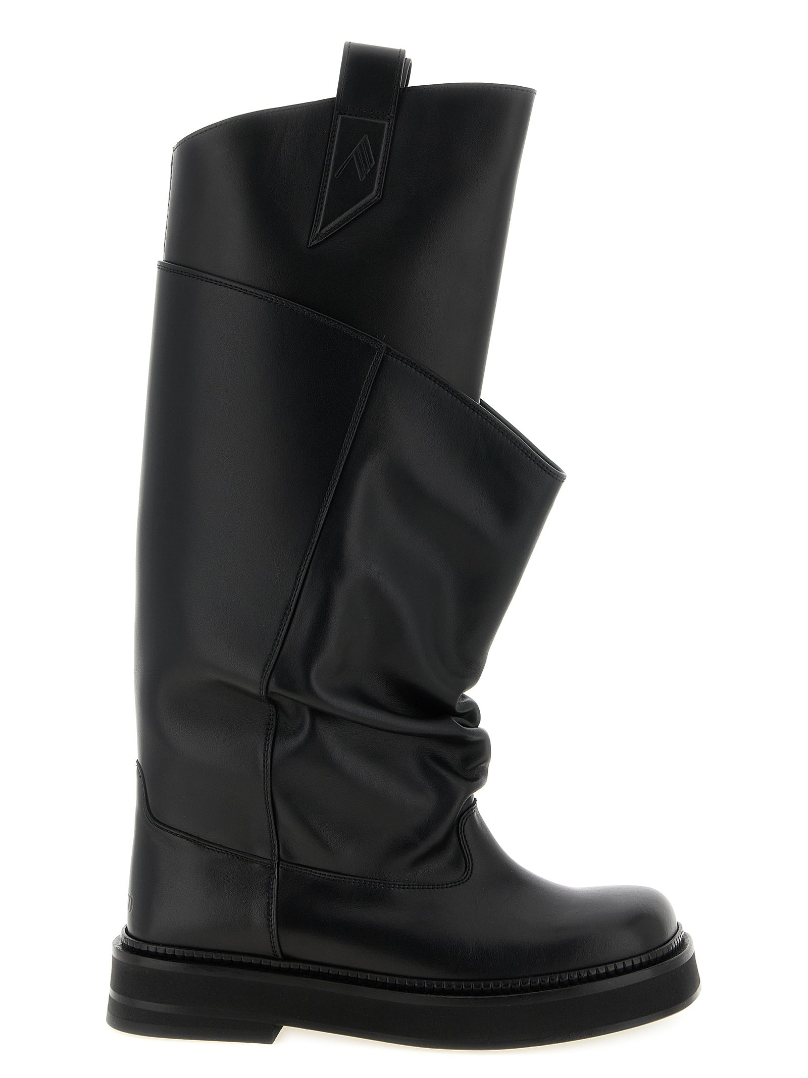 The Attico Schwarzes Kalbsleder Over-the-Knee