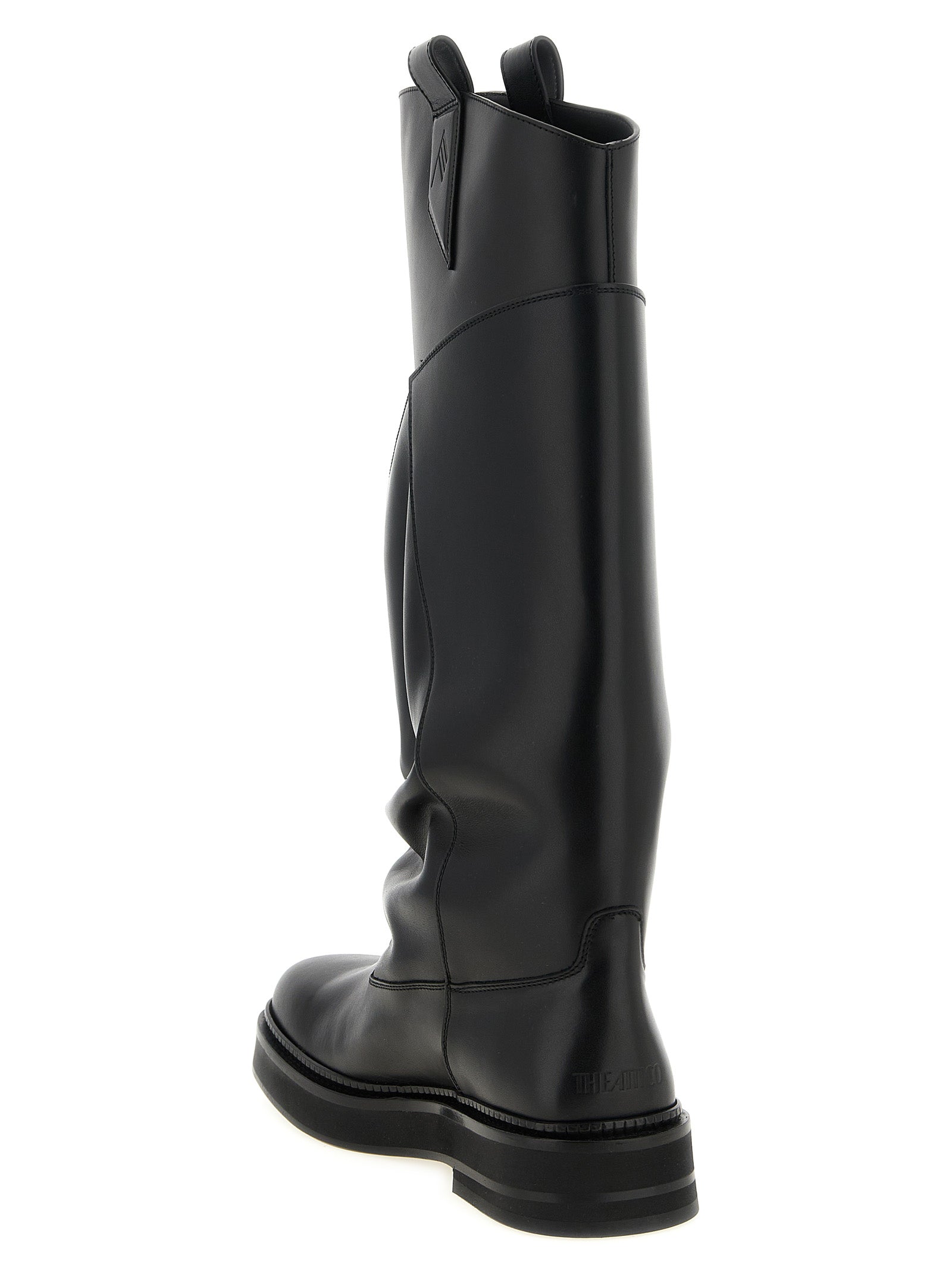 The Attico Schwarzes Kalbsleder Over-the-Knee