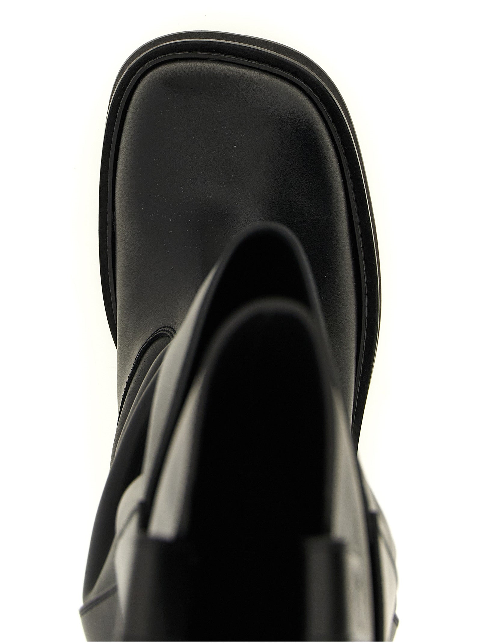 The Attico Schwarzes Kalbsleder Over-the-Knee