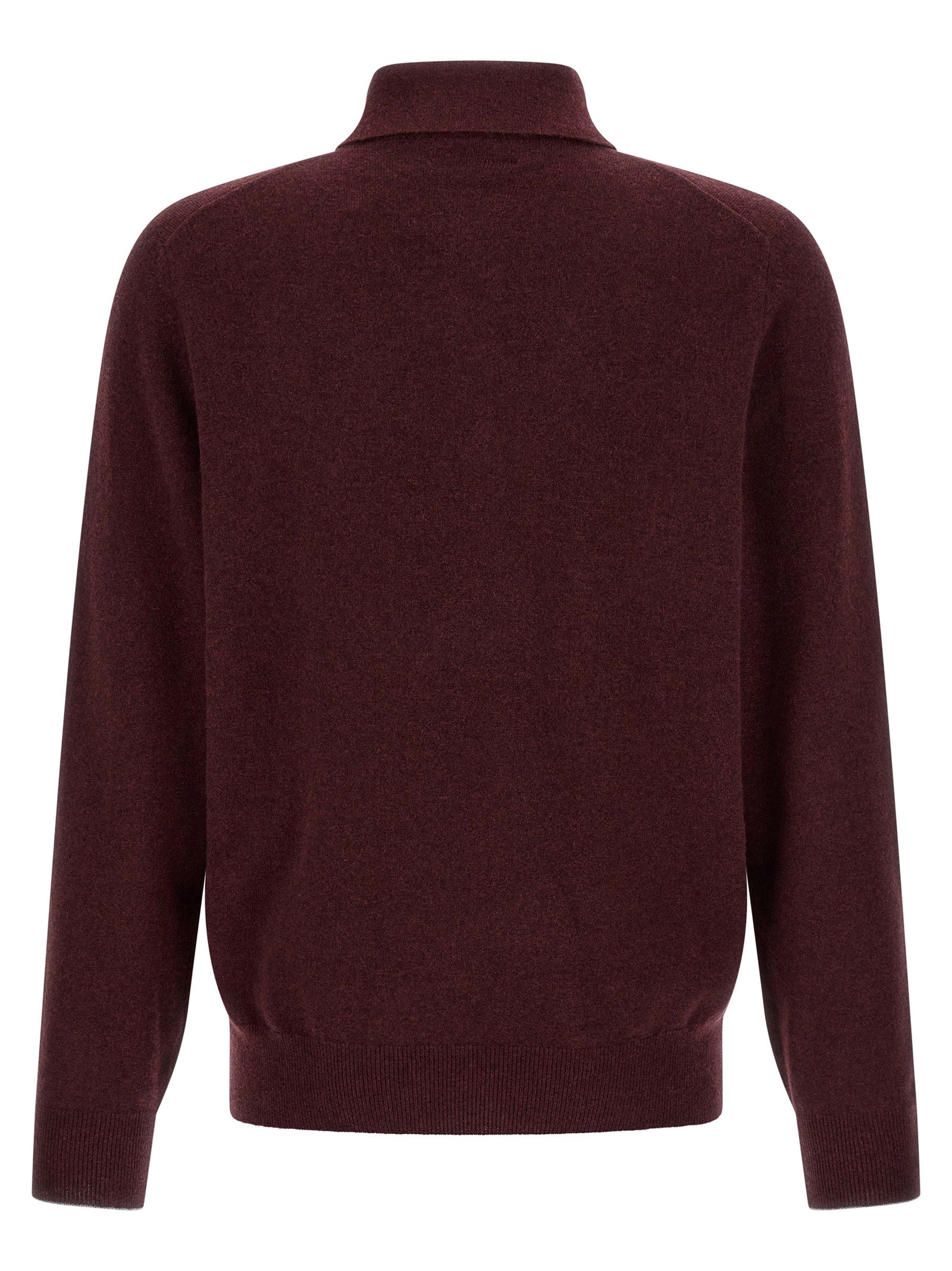 Brunello Cucinelli Bordeaux Kaschmir Poloshirt