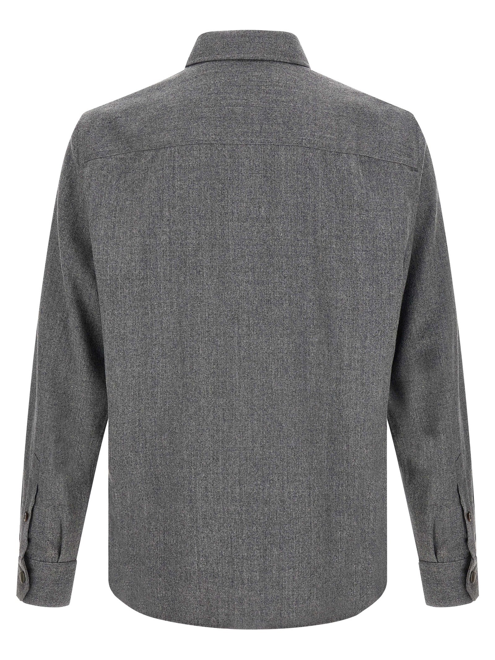 Brunello Cucinelli Graue Bluse aus reiner Schurwolle
