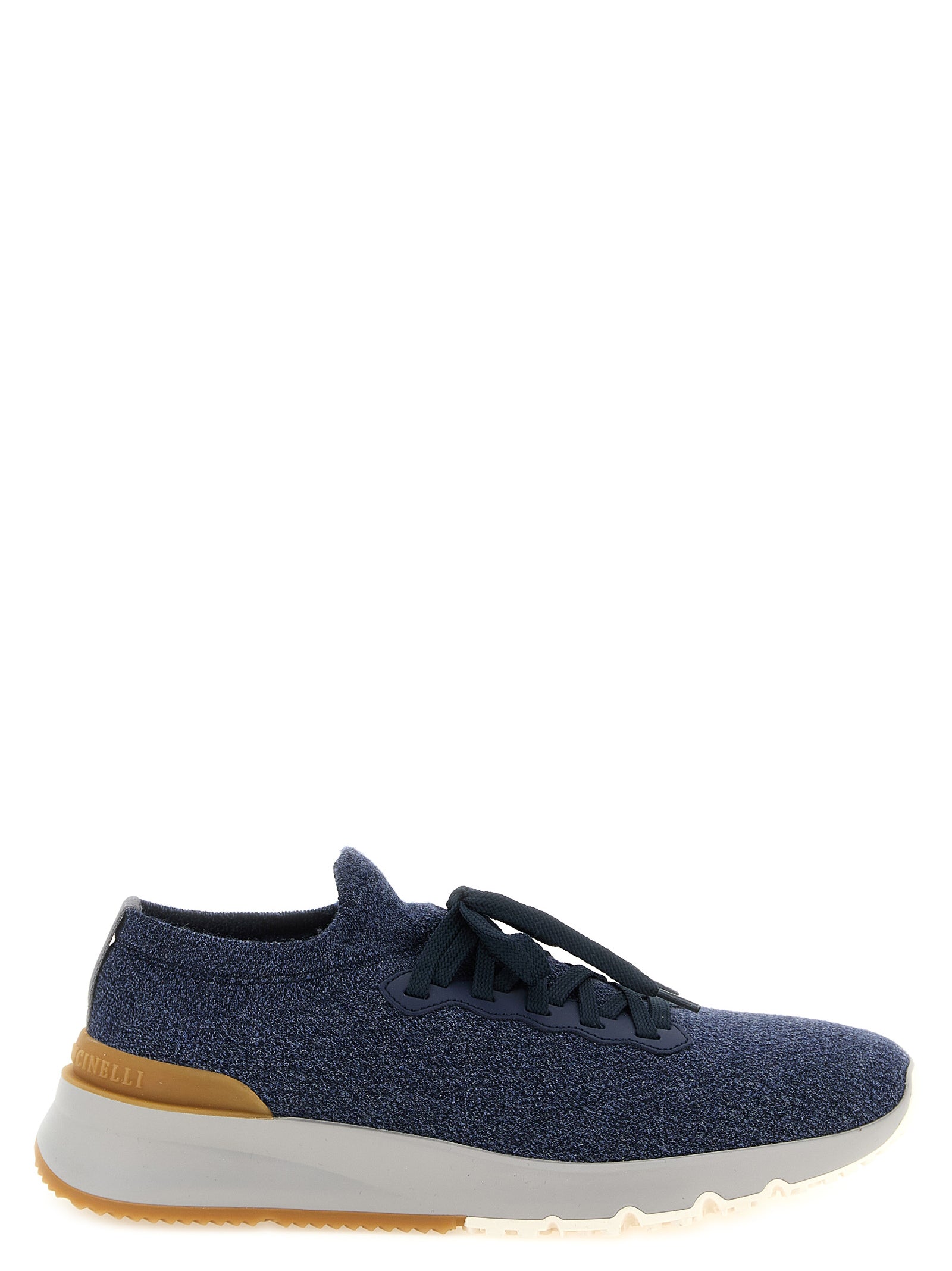 Brunello Cucinelli Blaue Woll-Sneaker im Athletic-Stil