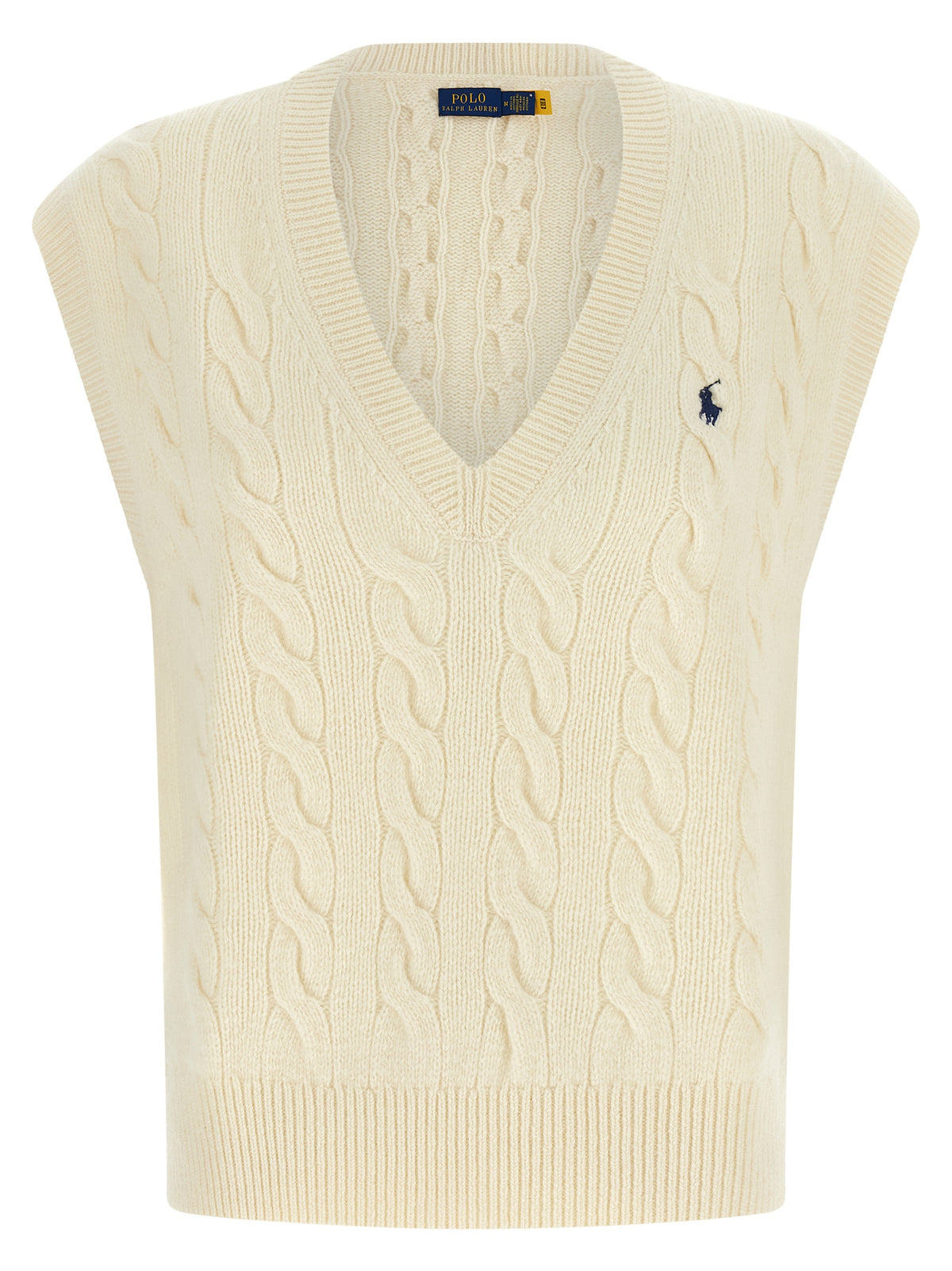 Polo Ralph Lauren Ärmellose weiße Wolljacke