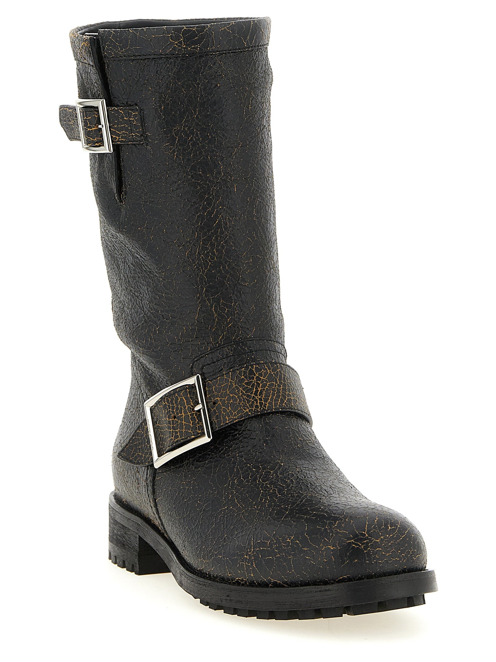 Jimmy Choo Schwarze Leder-Stiefeletten