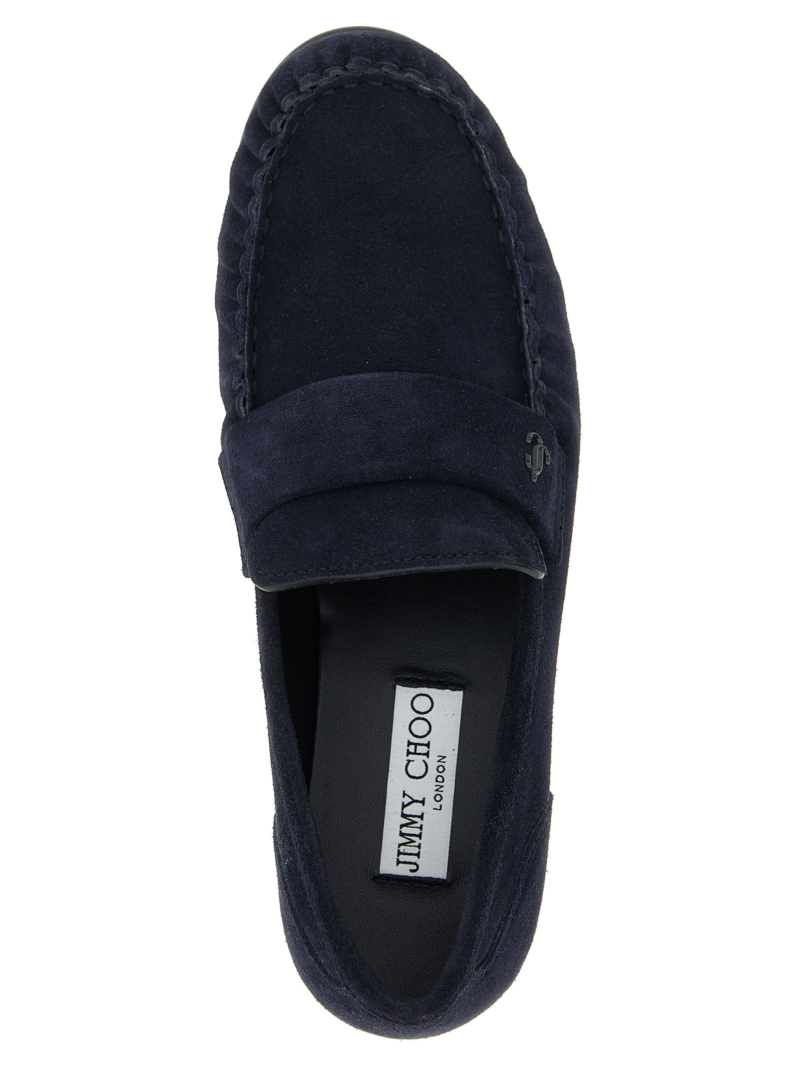 Jimmy Choo Blaue Loafer aus Leder zum Hineinschlüpfen