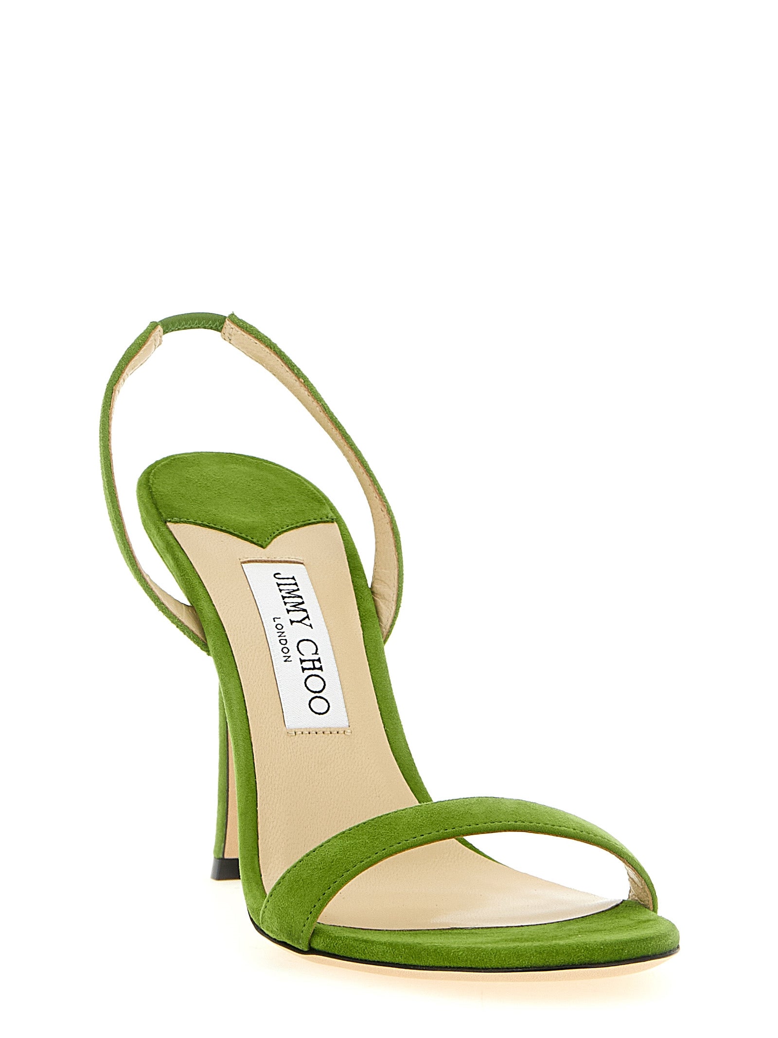 Jimmy Choo Zweifarbige Leder-Stiletto-Sandalen