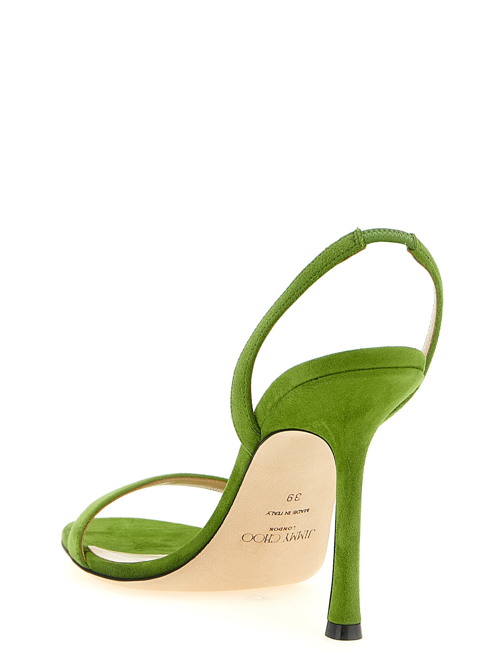 Jimmy Choo Zweifarbige Leder-Stiletto-Sandalen
