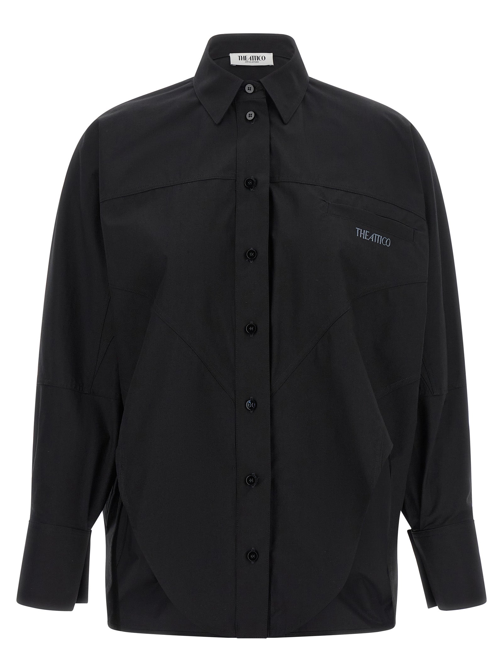 The Attico Schwarze Baumwollbluse