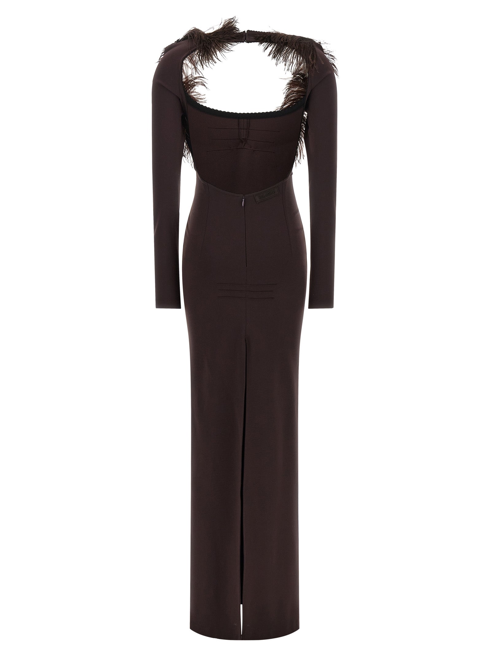The Attico Braunes Viskose-Maxikleid