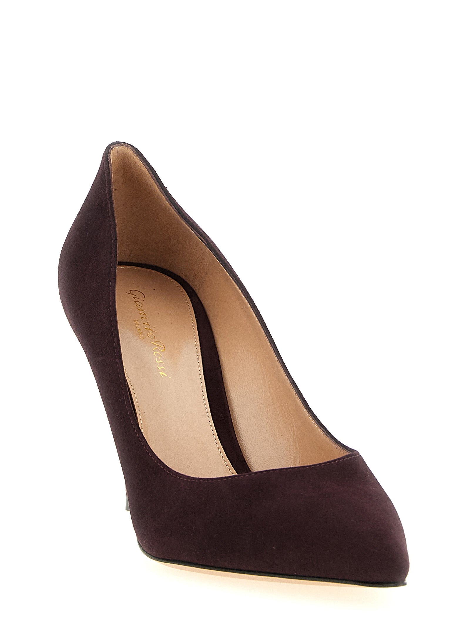 Gianvito Rossi Pumps aus bordeauxrotem Wildleder mit hohem Absatz